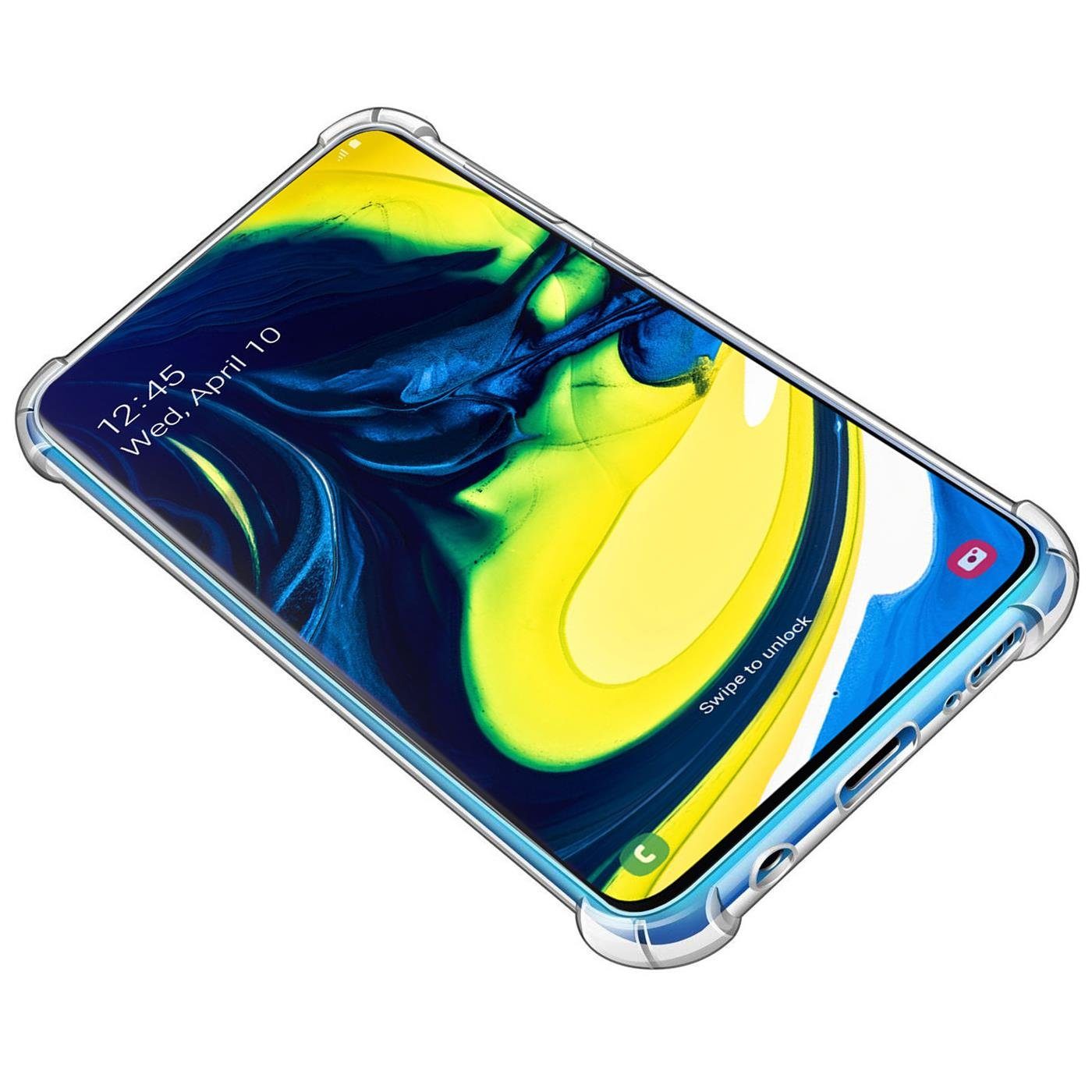 CoolGadget Handyhülle Anti Shock Rugged Case für Samsung Galaxy A80 6,7 Zoll, Slim Cover Kantenschutz Schutzhülle für Samsung A80 Hülle Transparent