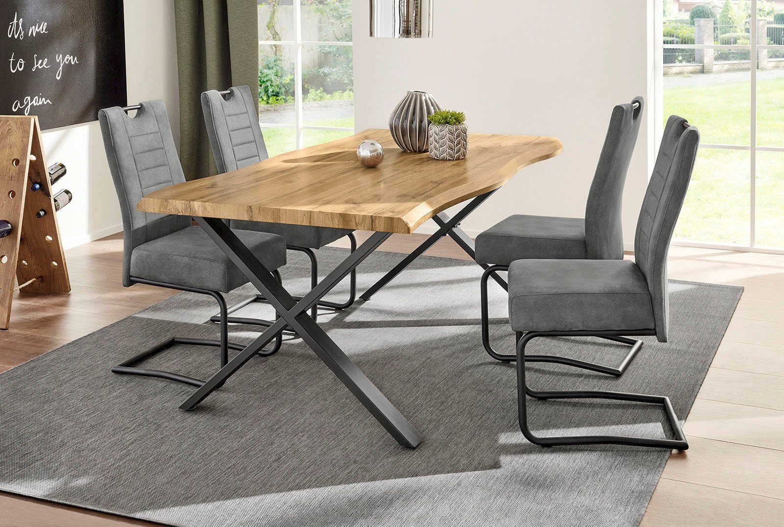 Jockenhöfer Gruppe Esstisch Marita, 180x100 cm geschwungene Baumkantenoptik günstig online kaufen