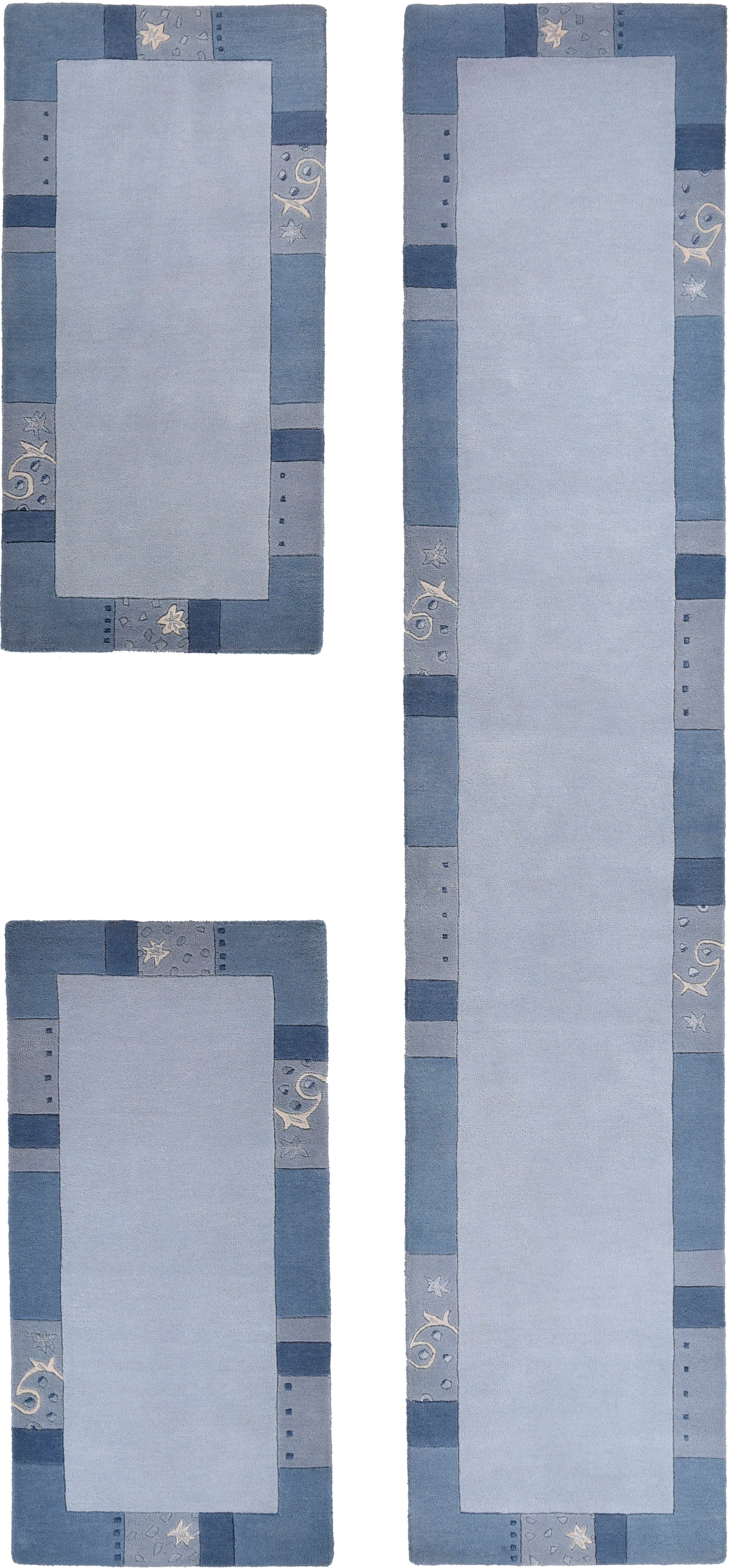 THEKO Bettumrandung Royal Ganges, Höhe 13 mm, (3-tlg), Bettvorleger, 3-teiliges Läufer-Set fürs Schlafzimmer, 95% Wolle