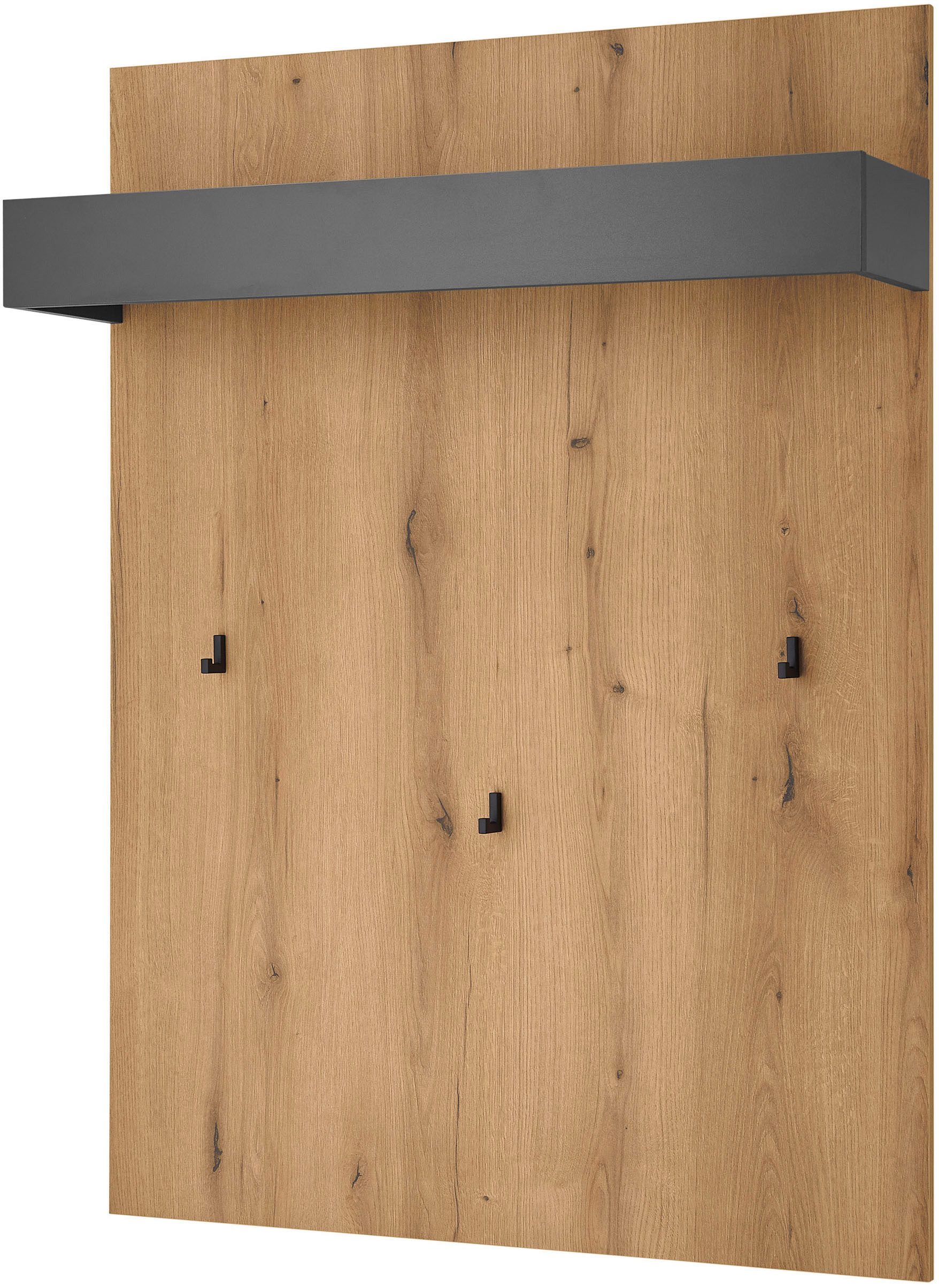 Home affaire Garderobenpaneel GiRON/CiTY, Wandregal in vier Farben, Flurgarderobe mit Hutablage, mit Kleiderstange und Haken, 100 cm breit