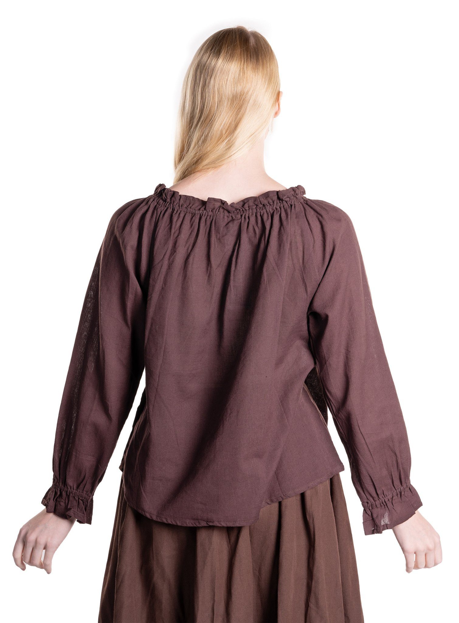 Metamorph Hexen-Kostüm Mittelalterbluse mit Kordelverschluss dunkelbraun, Hochwertige und authentische Mittelalterkleidung zu unschlagbar günst
