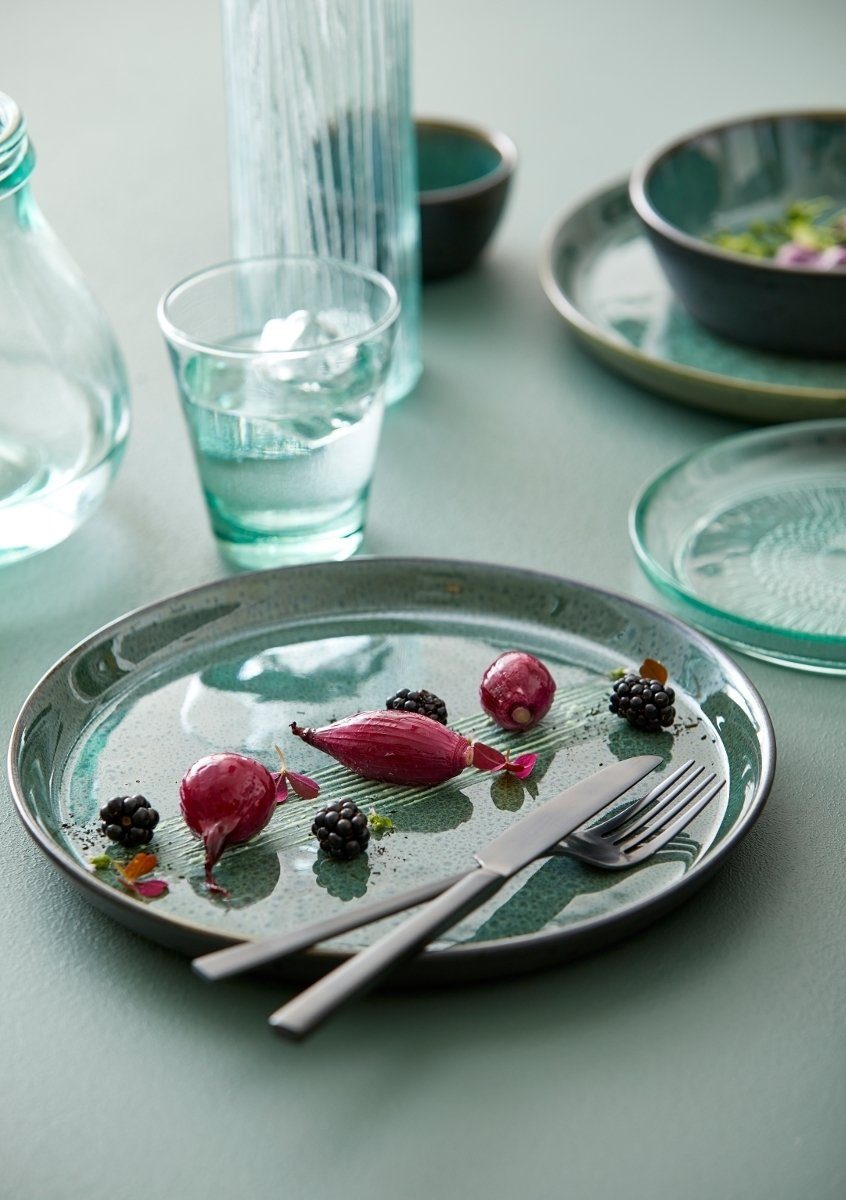 Bitz Schale Bowl black / green 18 cm, Steinzeug, (Bowls), Suppenschale 18 cm Steinzeug Schwarz/Grün