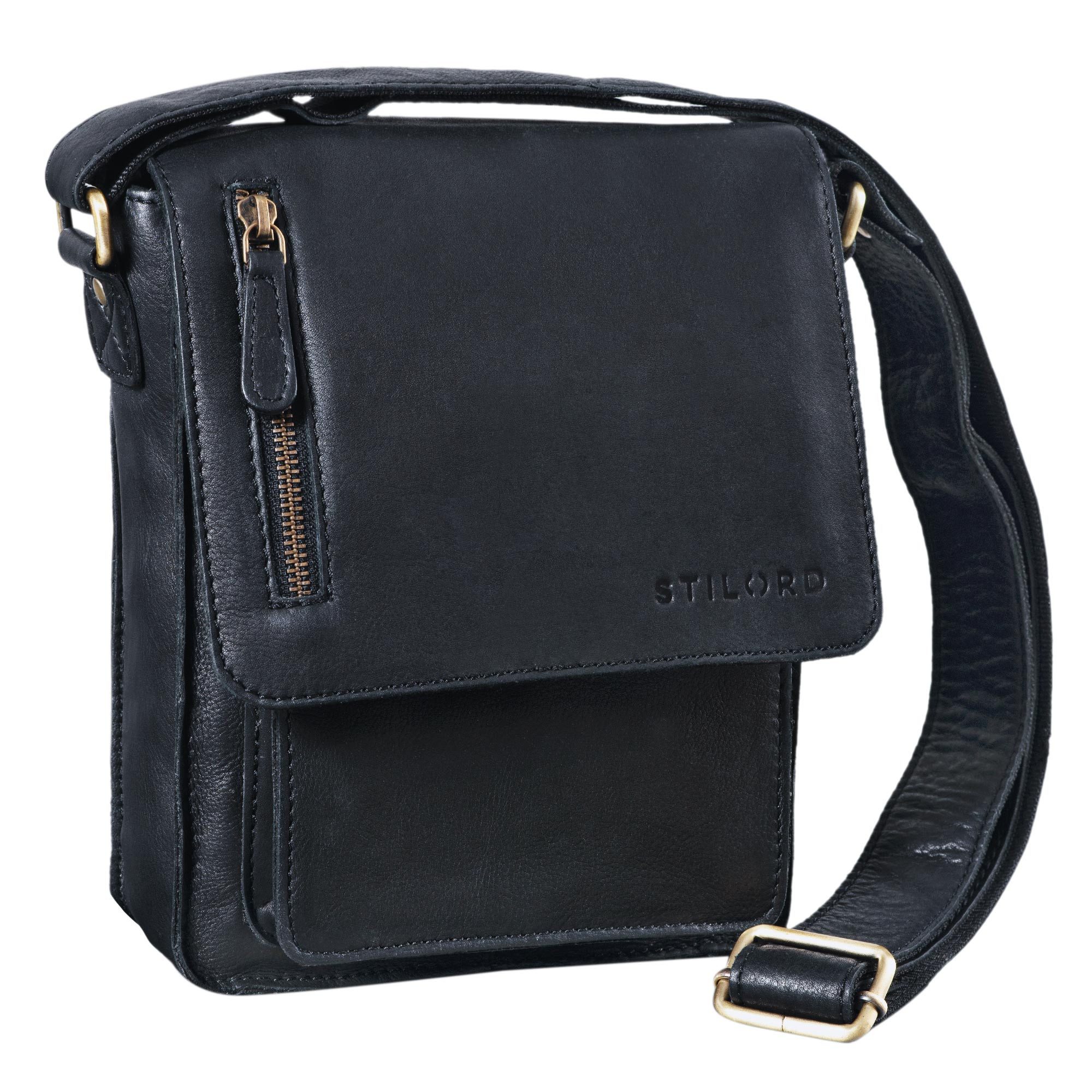 STILORD Schultertasche "Finn" Kleine Umhängetasche Herren Leder Messenger Bag Herrentasche