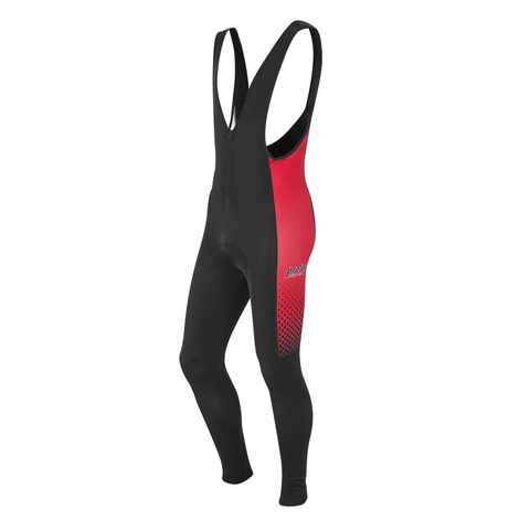 prolog cycling wear Bikerhose Winterradhose Herren mit langem Bein, wärmend “Red Winter BIB“ 8 Std. Radmarathon Sitzpolster, hoch geschnittener Leib