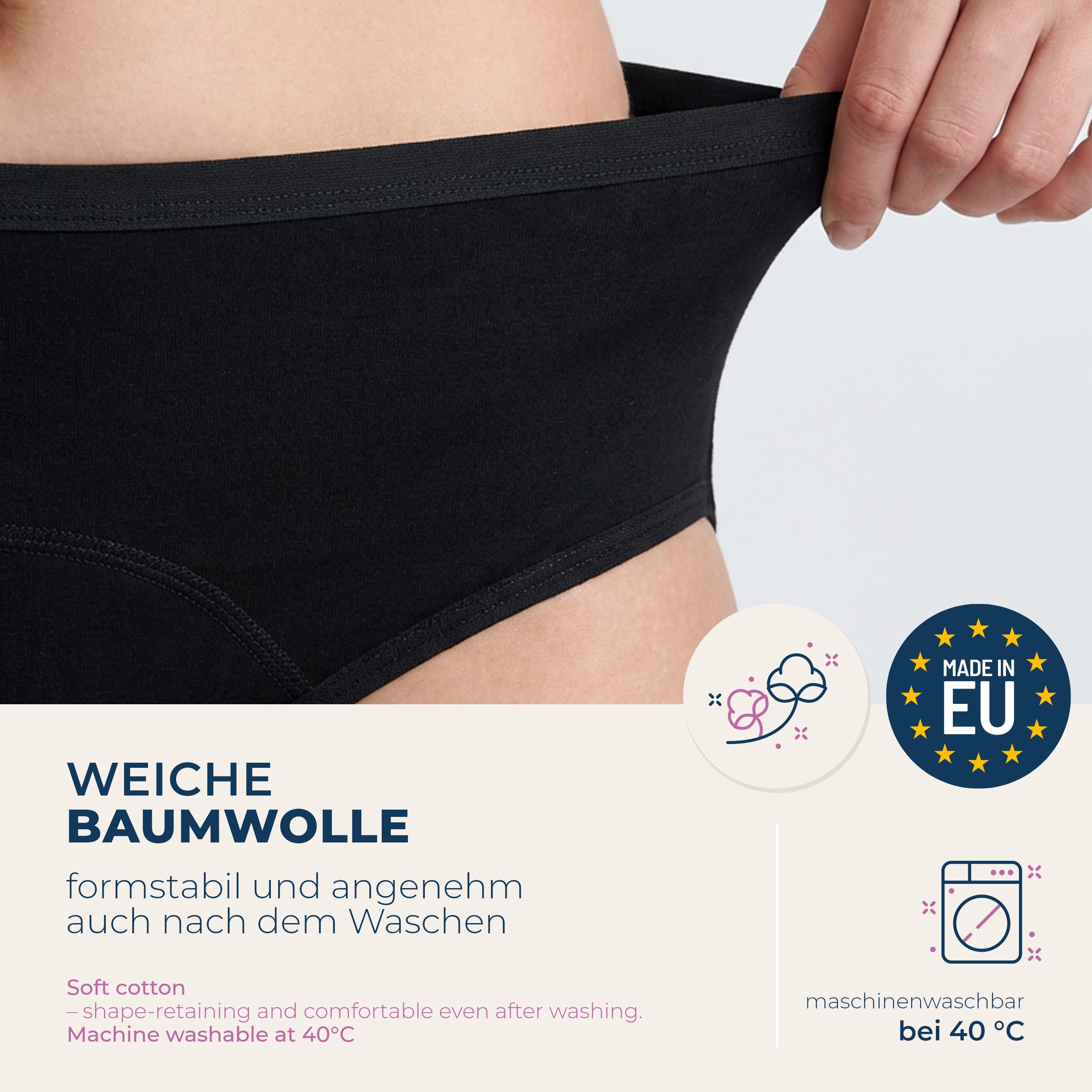 Merry Style Inkontinenzslip aus Baumwolle mit integrierter Saugeinlage MSGAB002 (1-St) – Bild 4 von 5