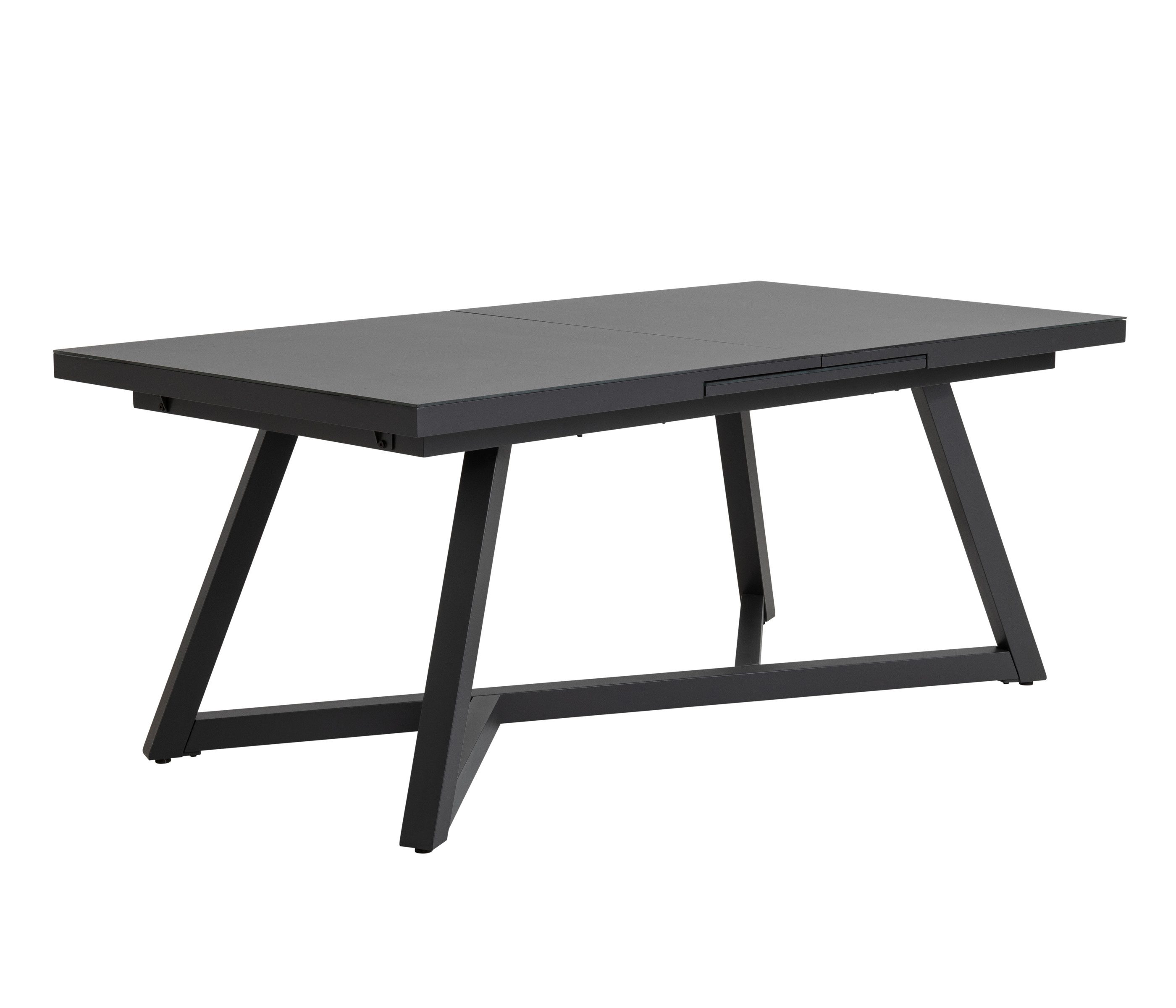 Dehner Gartentisch Ausziehtisch Monaco, 8 Sitzplätze. 190/250 x 100 x 77 cm, Aluminium, edler Dining-Tisch, langlebiges Alu-Gestell mit Glasplatte