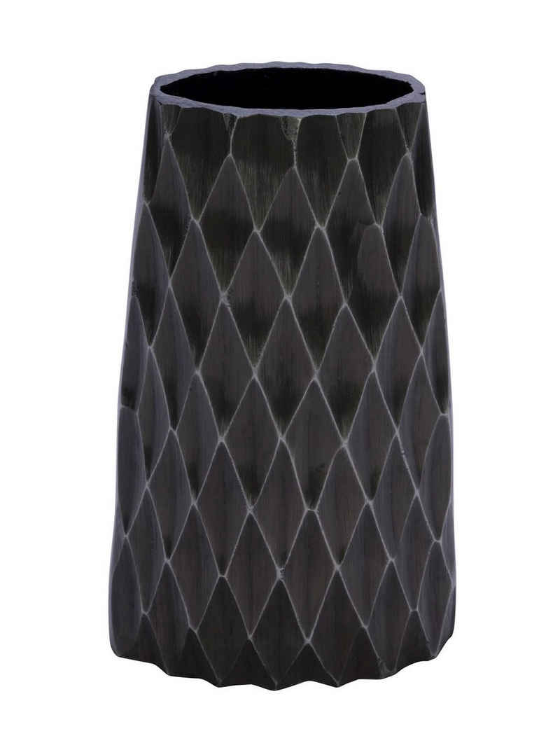 Spetebo Dekovase Design Aluminium Blumen Vase schwarz - gerade/26cm (Stück, 1 St., Vase), Moderne Tischvase aus Metall