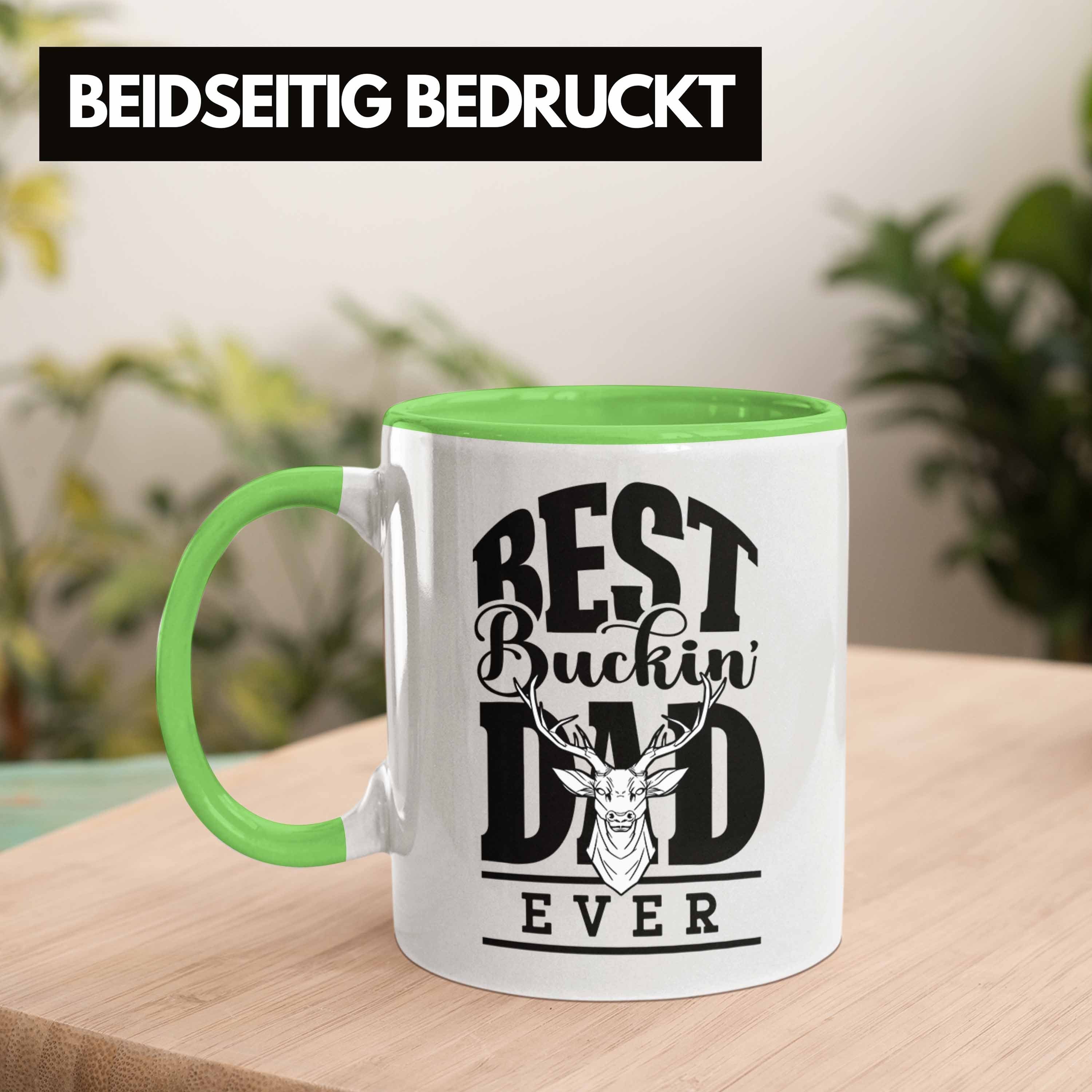 Vatertag Buckin Grün Geschenk Vater Trendation "Best Dad Jäger-Tasse Tasse Ever"