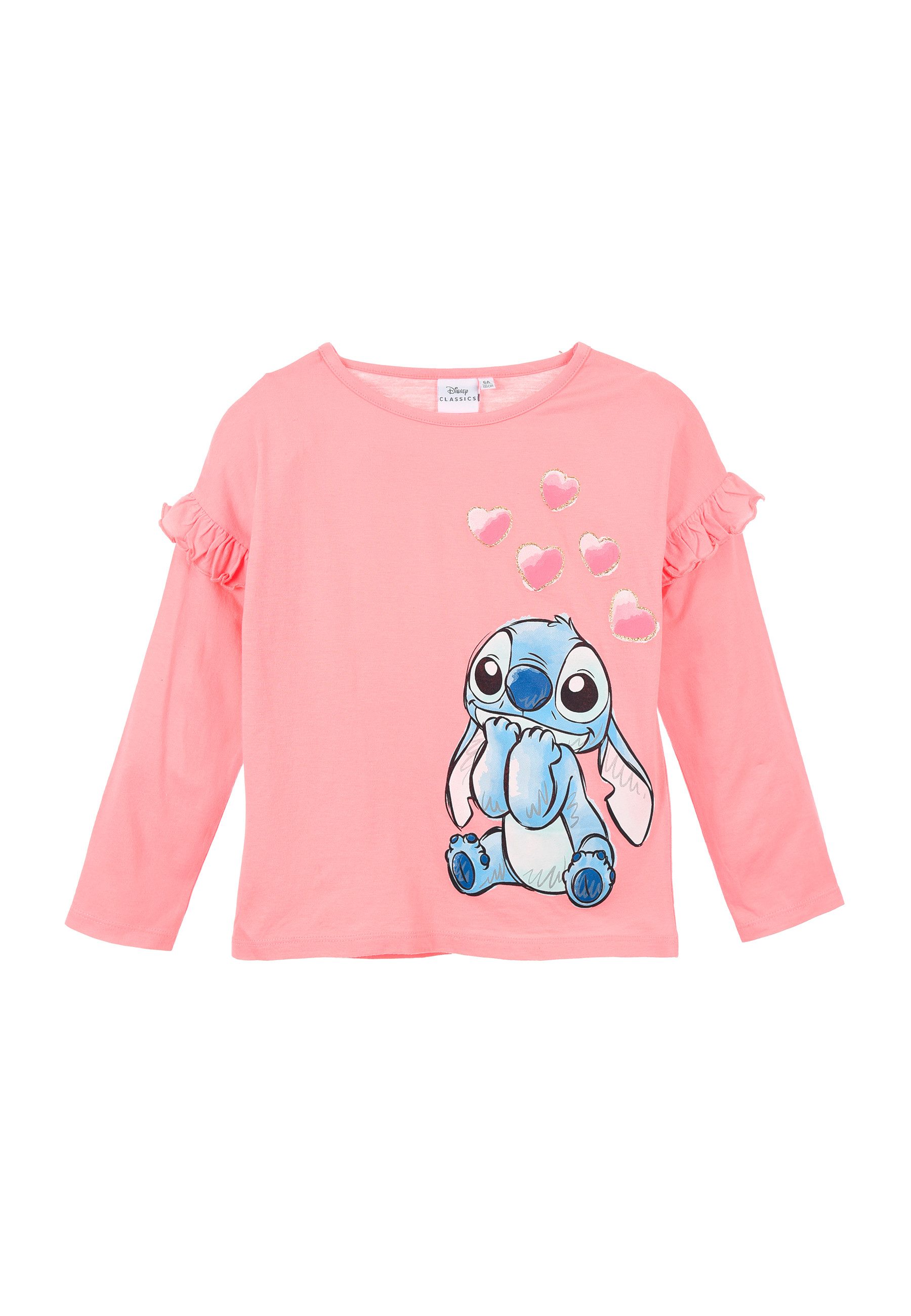 Stitch Langarmshirt Mädchen Langarmshirt rosa aus 100 Prozent Baumwolle