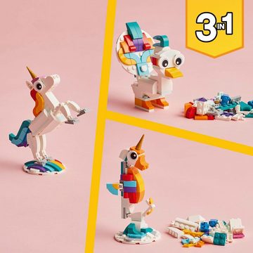 LEGO® Konstruktionsspielsteine Magisches Einhorn (31140), LEGO® Creator 3in1, (145 St)