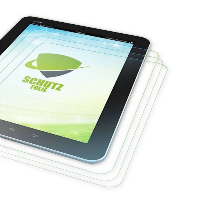 Wigento Tablet-Hülle 3x HD Displayschutzfolie für Apple iPad 10.2 Zoll 2019 7. Generation Schutz Folie + Poliertuch