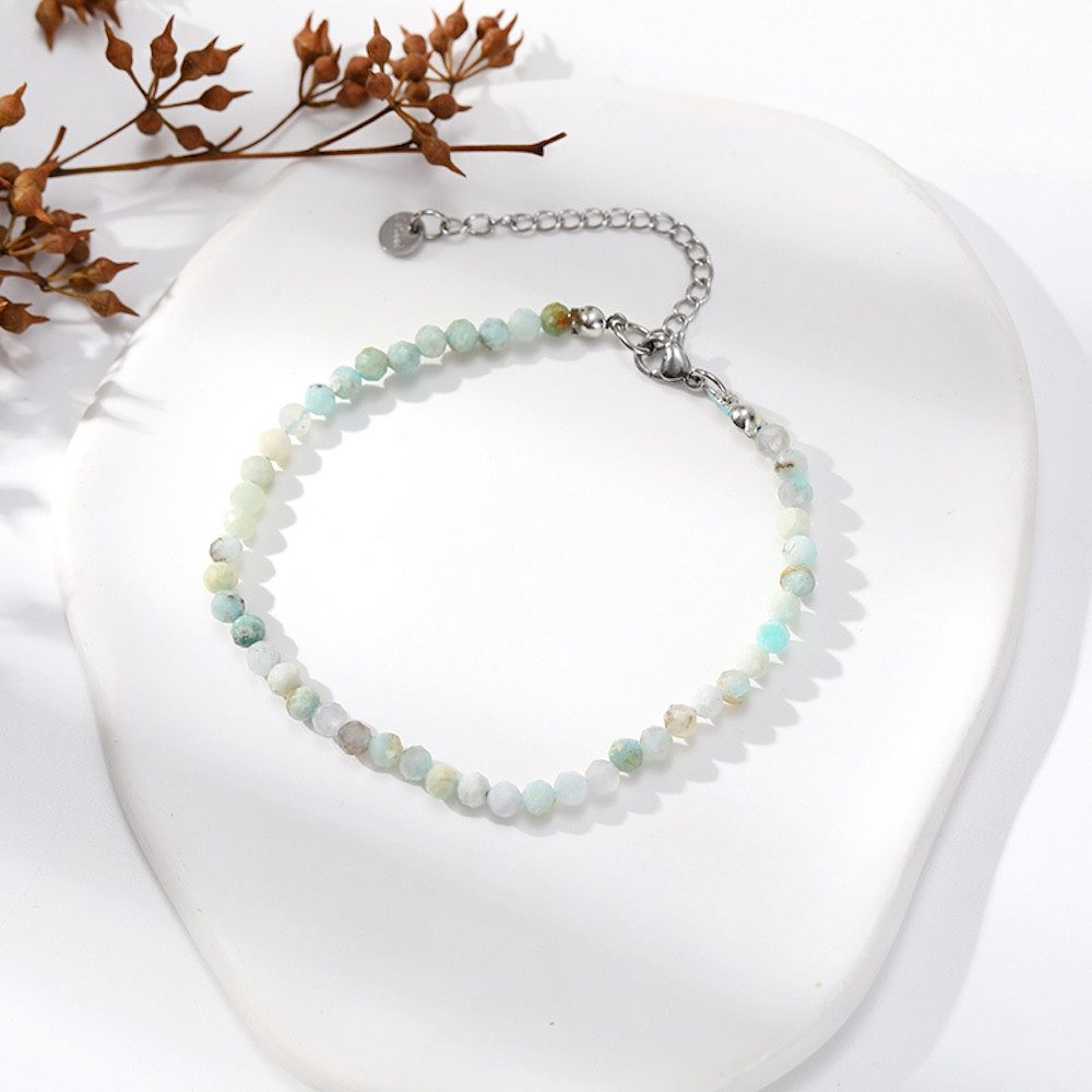 Kim Johanson Fußkette Naturstein Perlenfußkette (1-tlg), mit Edelstahlverschluss