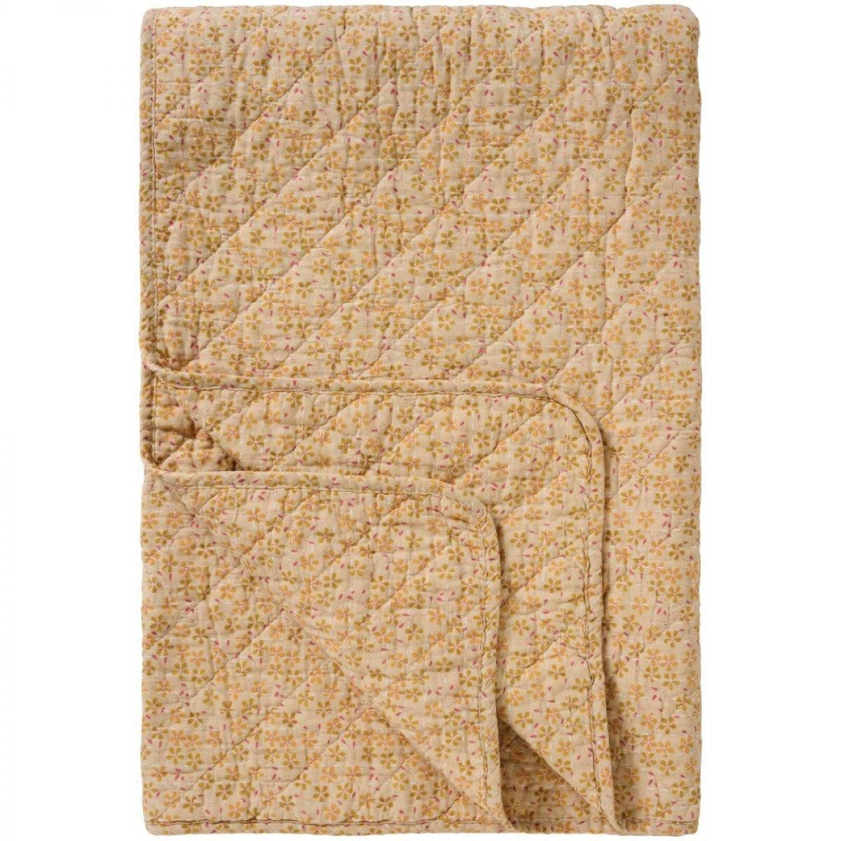Wohndecke Ib Laursen Quilt Decke Tagesdecke Beige Blumenmuster (180x130cm), Ib Laursen