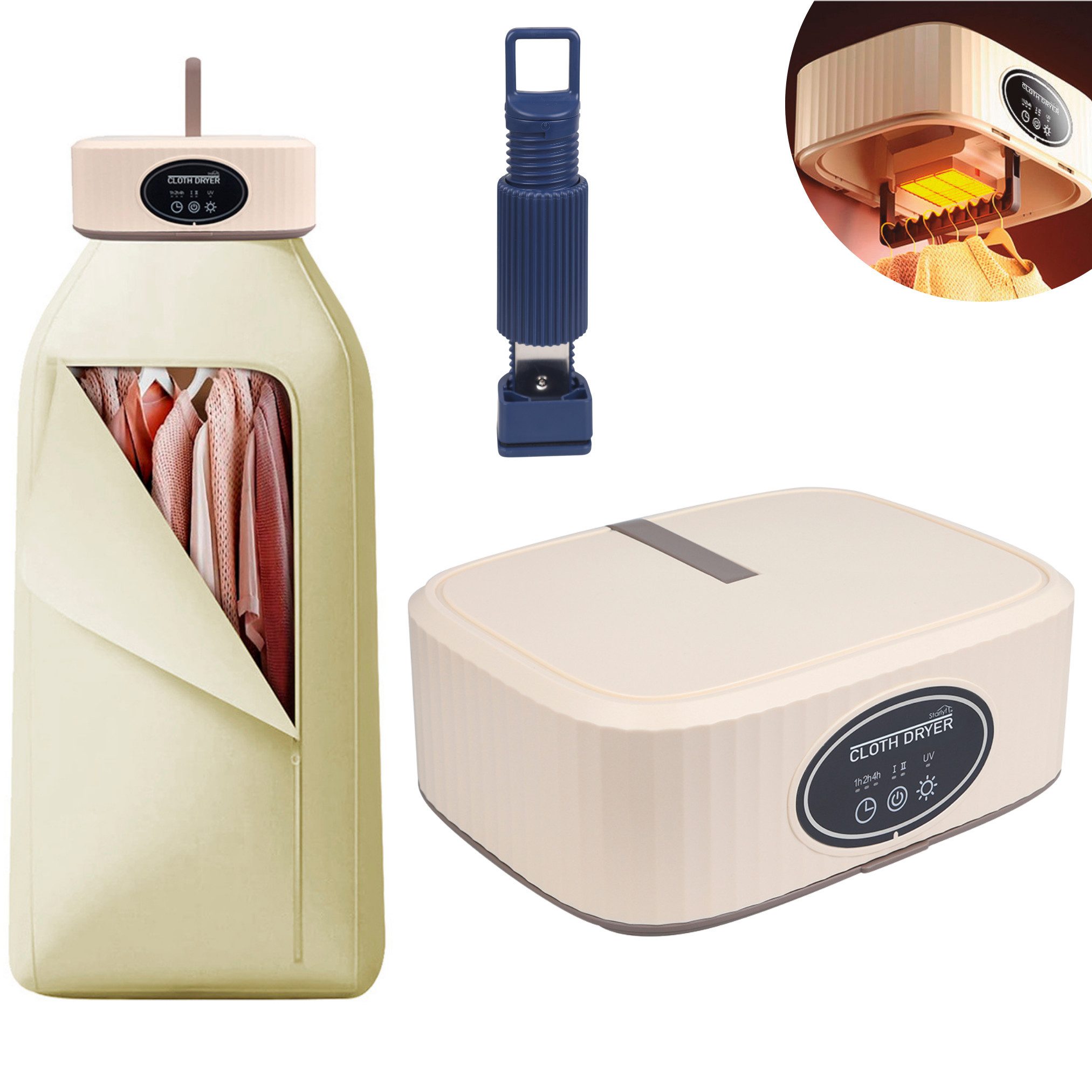 Starlyf Elektrischer Wäschetrockner Cloth Dryer, Trockner elektrisch, klappbar, klein und schmal zum Anhängen