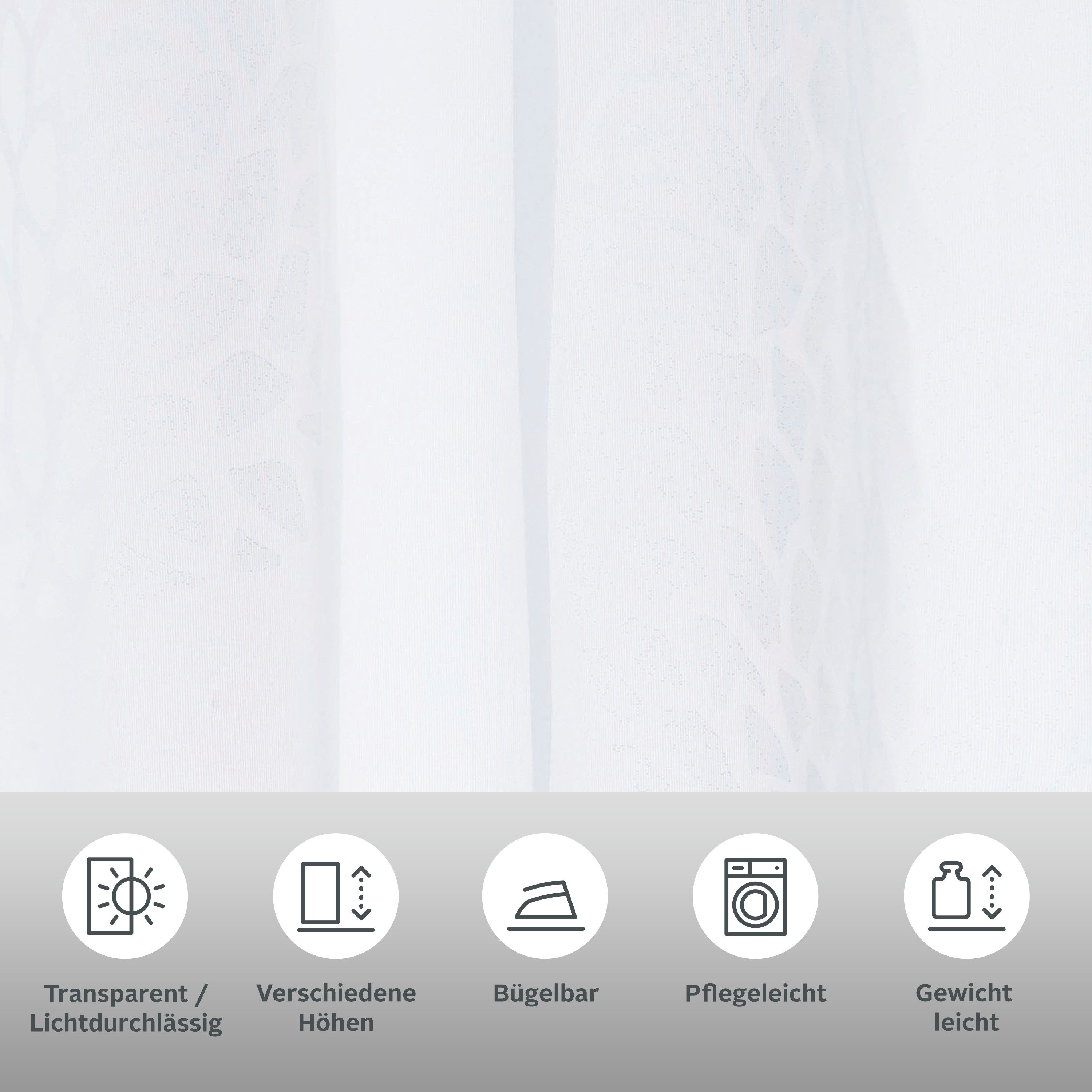 OTTO home Gardine Belem (1 St), Schlaufen, transparent, Voile, 1 oder 2 Schals, Vorhang, Fertiggardine, Kreise