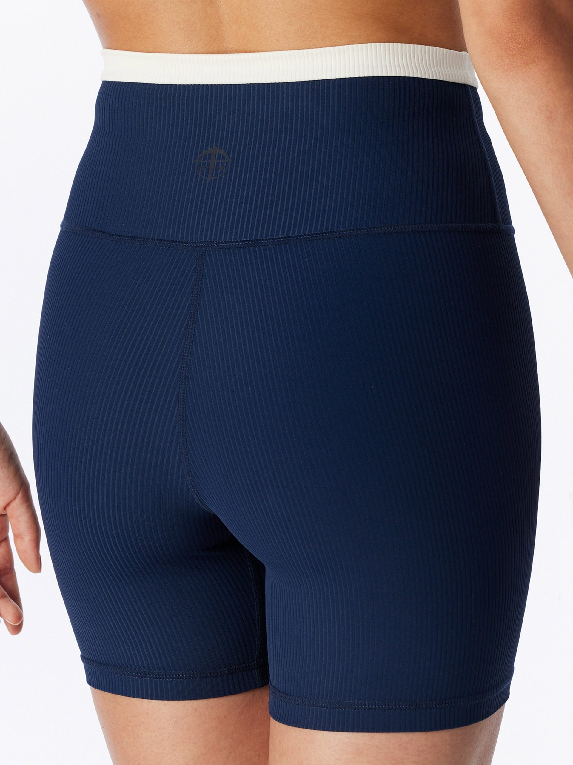 Schiesser Shorts High Waist Bikershorts - elastische Doppelrippe - Active - hoher Leib Kurze Sommerhose Freizeitshorts Training Yoga Gym Komfort Qualität