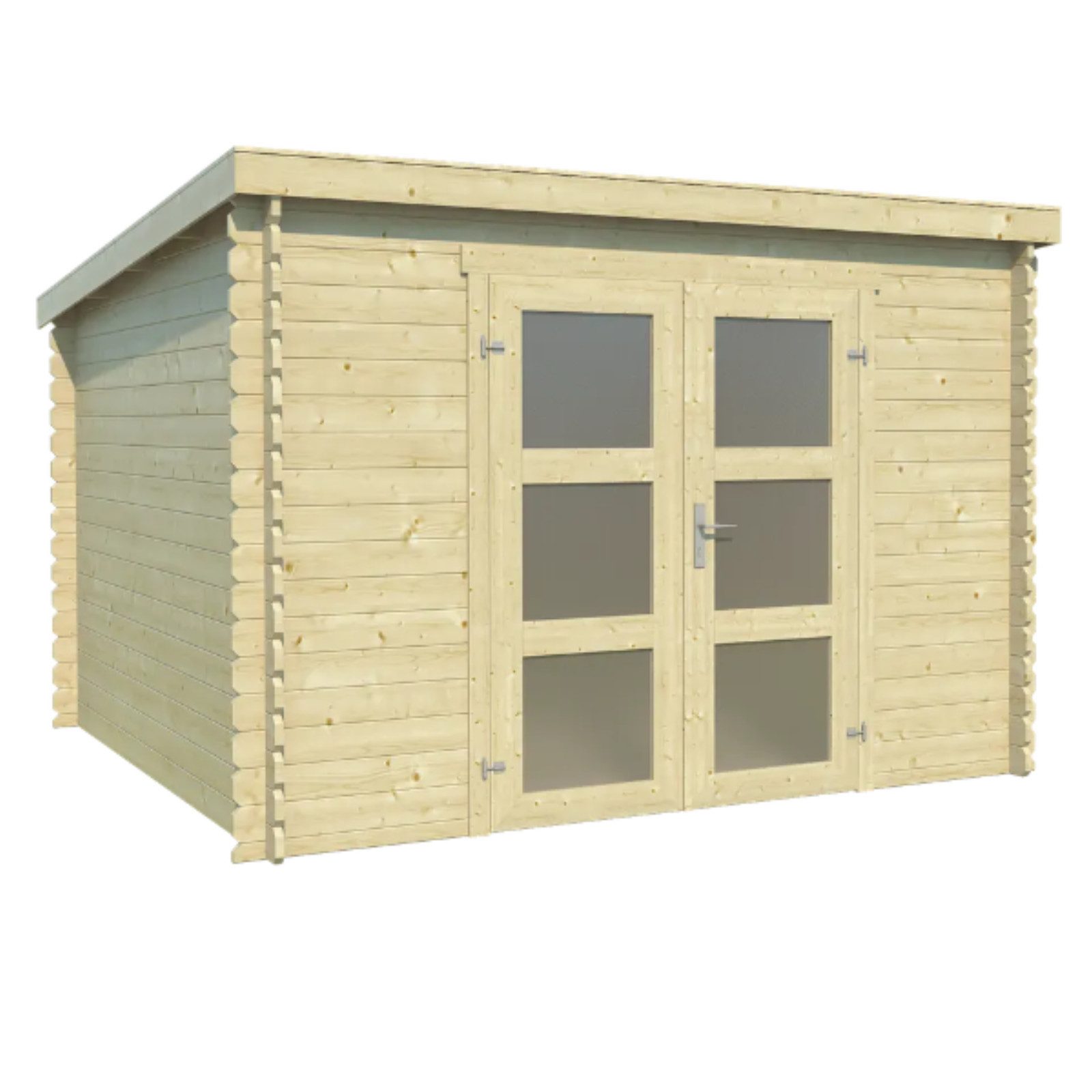 LASITA MAJA Gartenhaus Gartenhaus Blockbohlenhaus, Geräteschuppen, Gartenhütte,Holzhaus, BxT: 312x258.7 cm, Wetterfest, langlebig und in elegantem Carbongrau behandelt