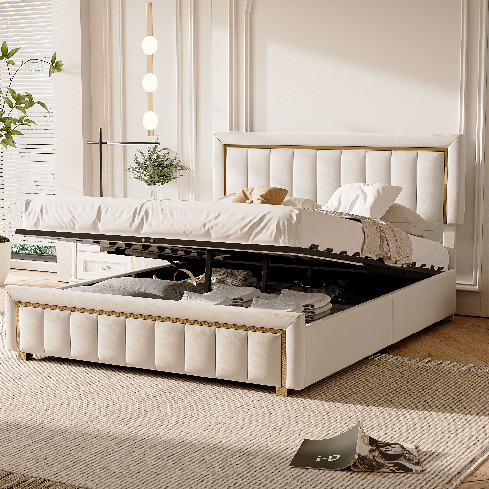 Furnishings Home Polsterbett Doppelbett Stauraumbett, Mit günstig online kaufen