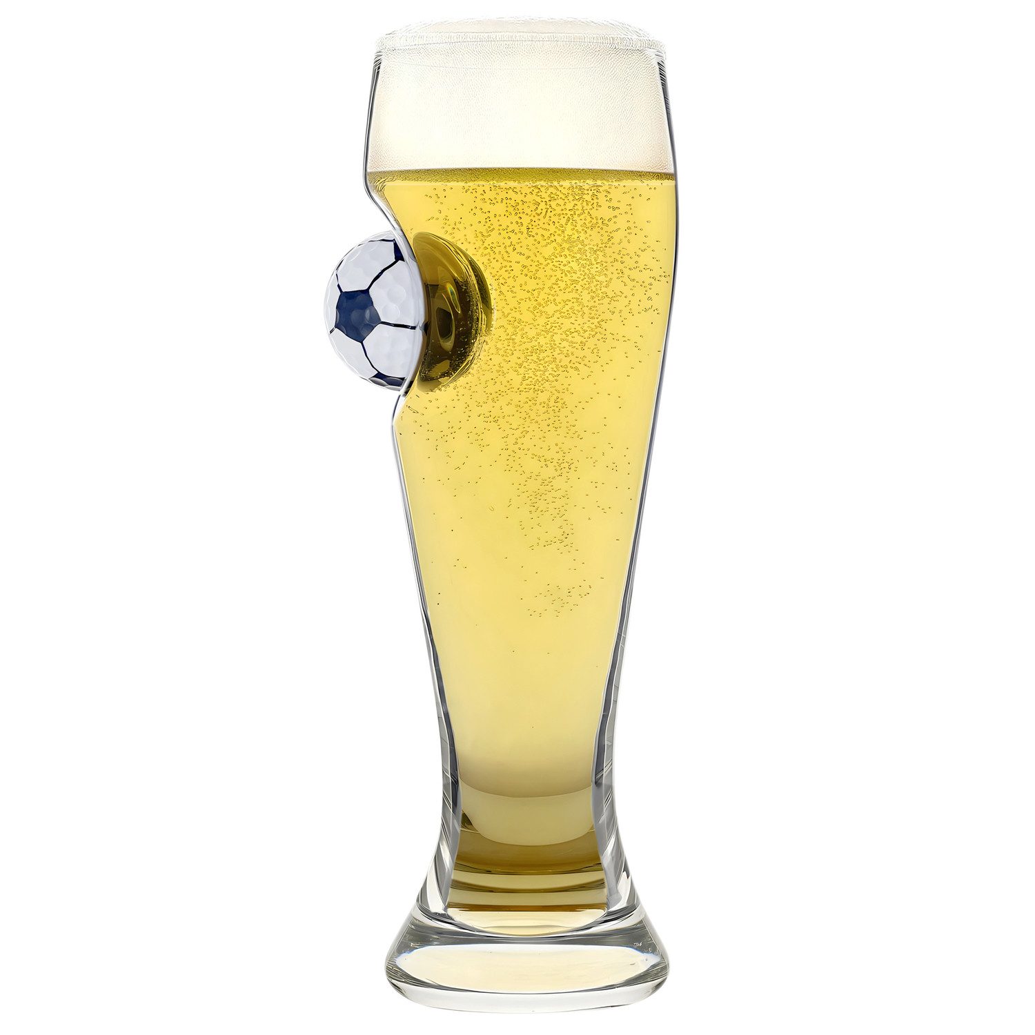 Bar Bespoke Bierglas Fußball im Bierglas Fanartikel - Weißbierglas mit Ball im Glas