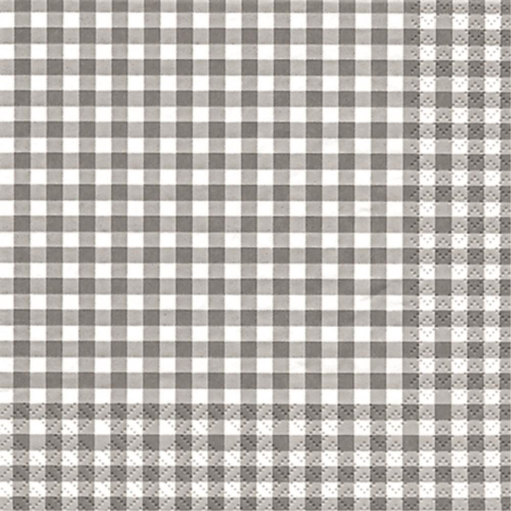 HOME FASHION Papierserviette, 3-lagig, Grau, Karomuster, H: cm