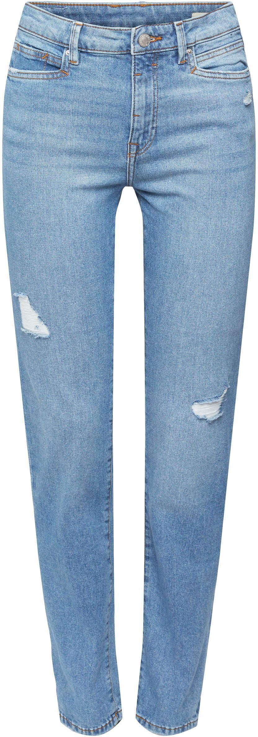 Slim-fit-Jeans Esprit washed mit blue Destroyed-Effekten light