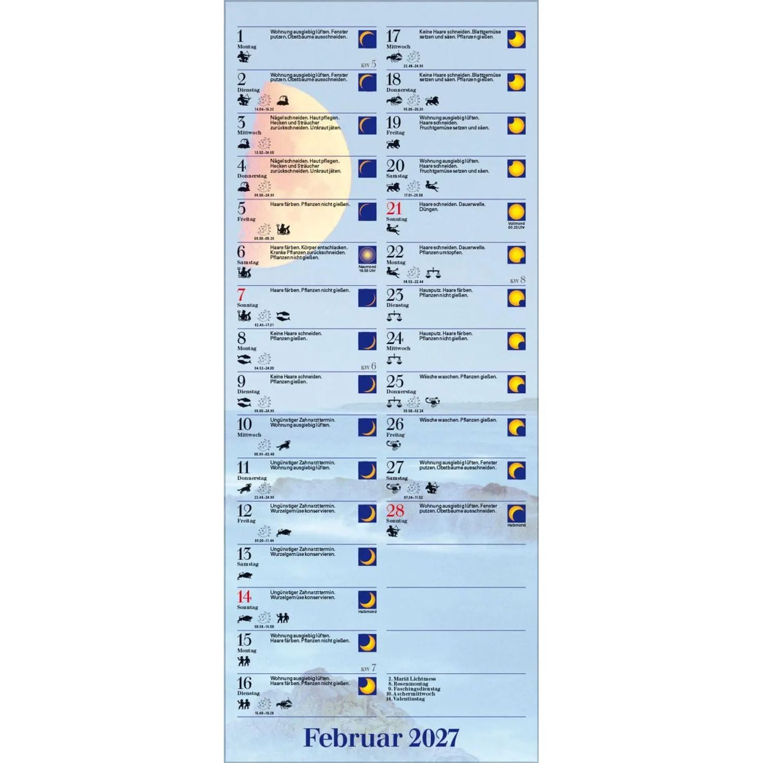 Korsch Verlag Wandkalender Mond-Planer 2027 – Bild 3 von 5