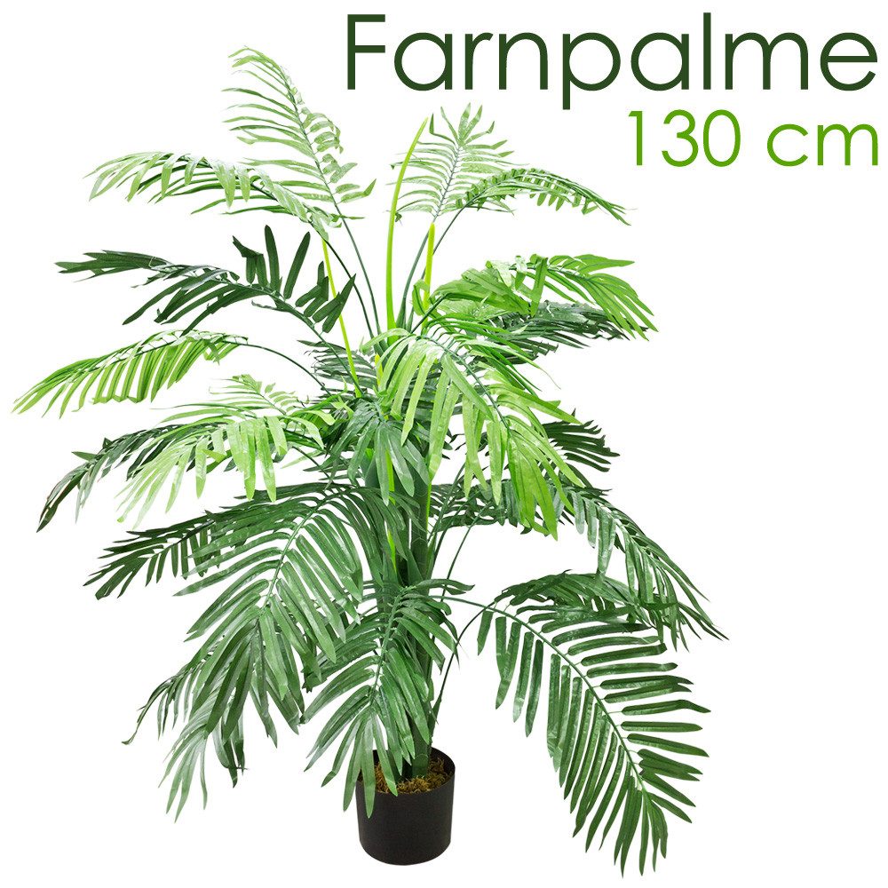 Kunstpalme Kunstpflanze Kunstpalme Palme Palmenbaum Künstliche Pflanze Auswahl, Decovego