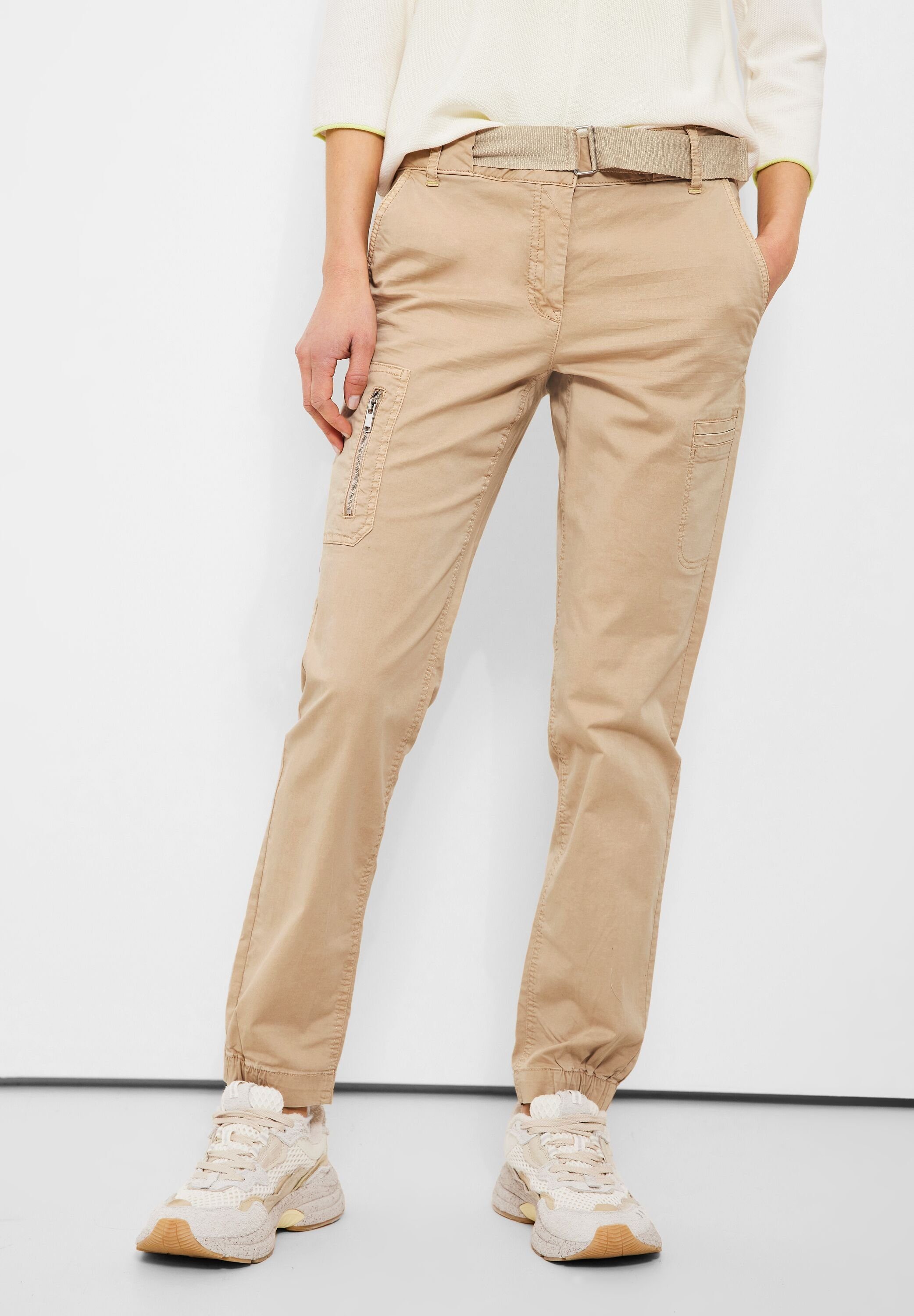 beige Cecil regular Damenhose (1-tlg), Fit Shorts Loose