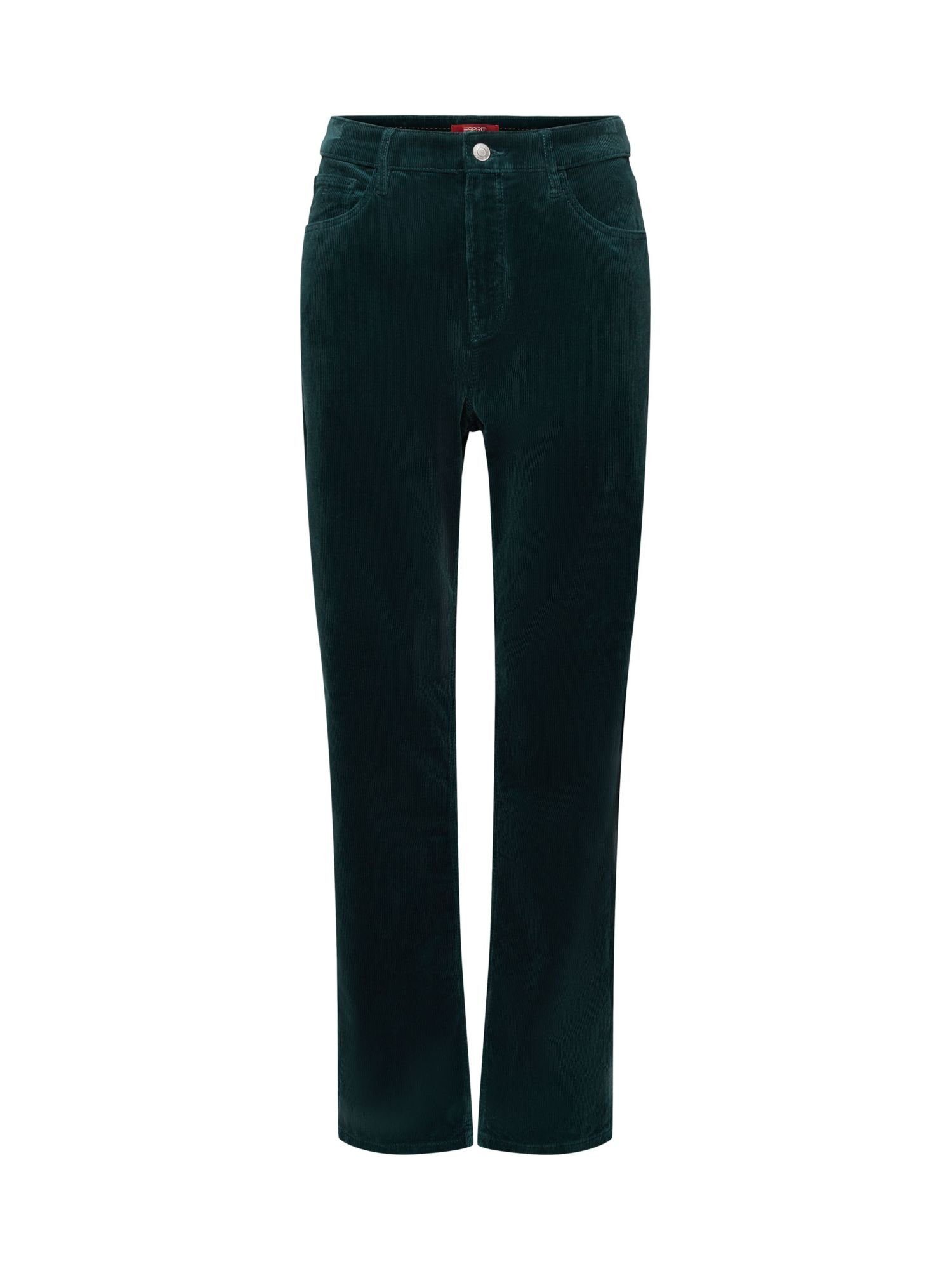 mit Esprit gerader und Slim-fit-Jeans EMERALD hohem GREEN Passform Bund Cordhose