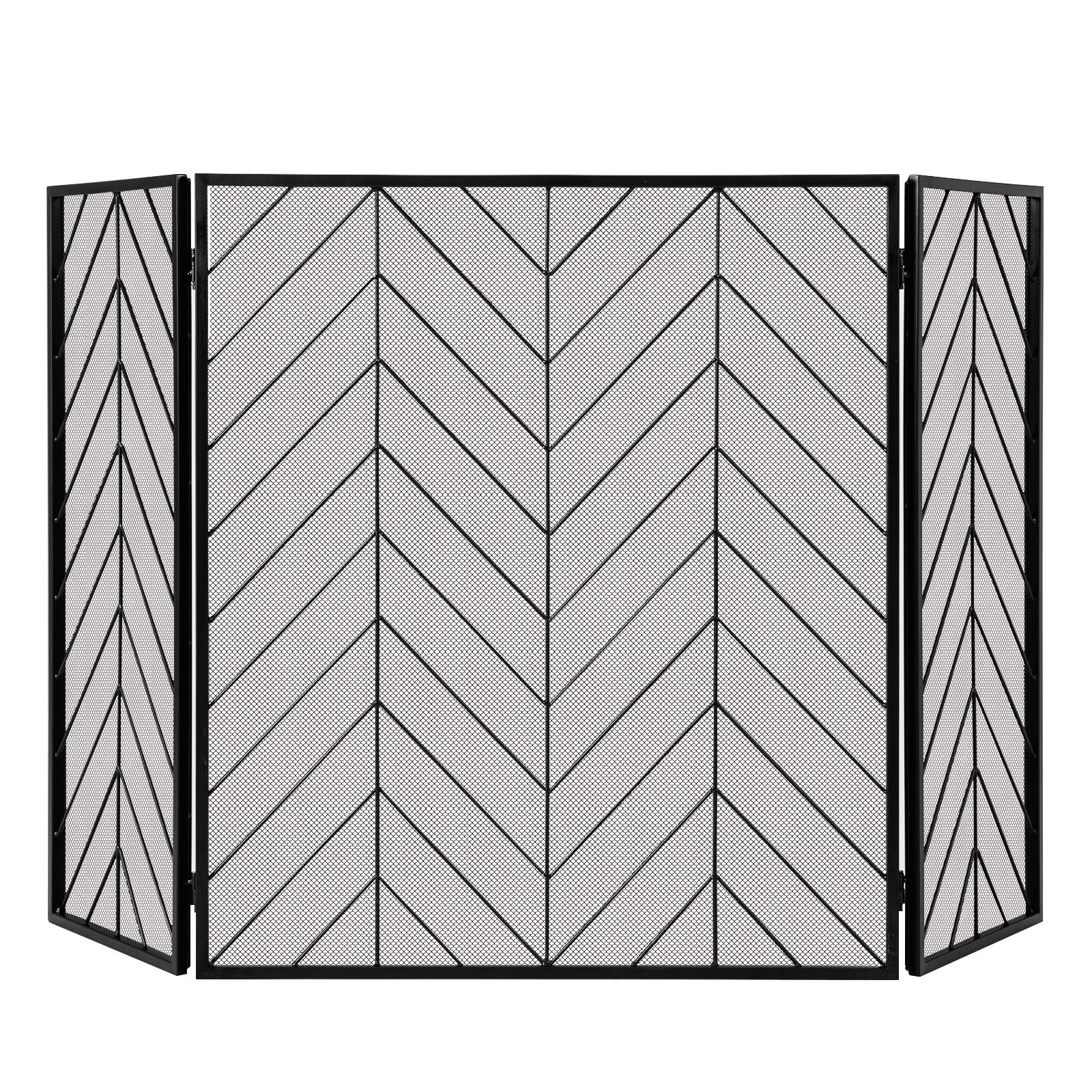 COSTWAY Искрогасители, 3 tlg. Kamingitter faltbar, Metall, 133 x 78 cm
