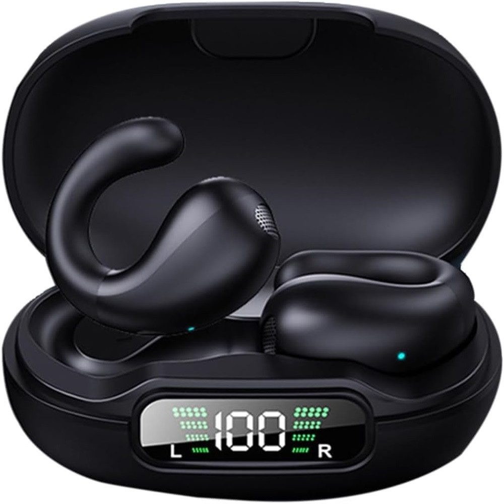 Ohrclip-Bluetooth-Headset mit Ladebox und Digitalanzeige,Bluetooth 5.3 Bluetooth-Kopfhörer