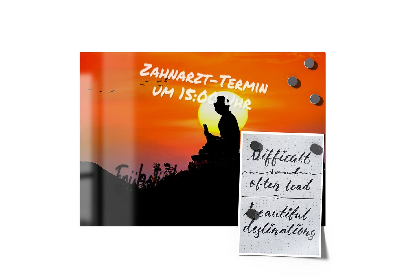 Thumbnail - DEQORI Magnetfolie 'Buddha im Sonnenlicht', beschreibbar universal Magnetmatte magnetisch Folie Planer Kalender