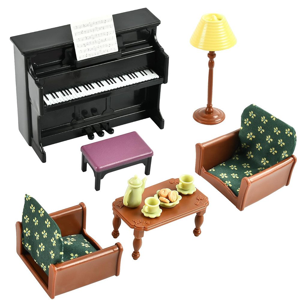 CLTYQ Puppenhausmöbel Miniatur-Wohnzimmerzubehör,imuliertes Klaviermodell, für Puppenhäuser, Puppenhaus-Dekoration, Zubehörset für DIY-Puppenhausdekoration