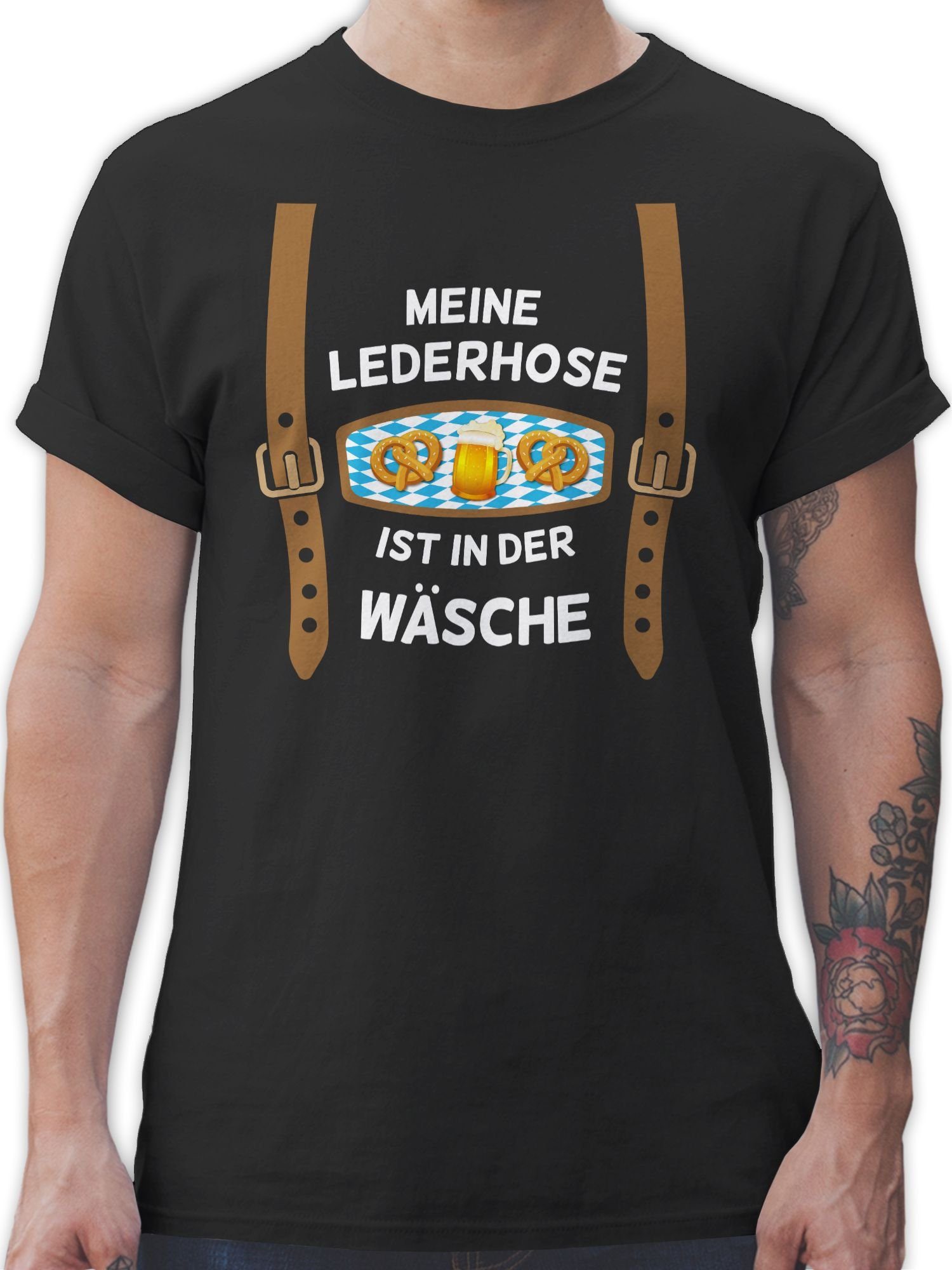 Meine Schwarz Wäsche Oktoberfest ist Lederhose Mode für in 1 Herren Shirtracer der T-Shirt