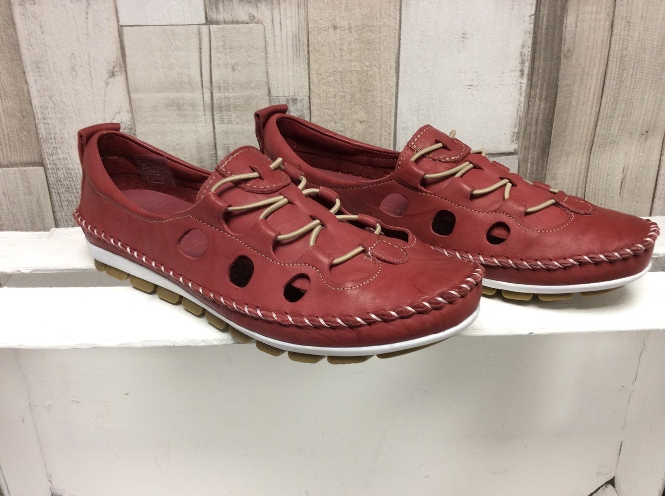 Gemini Gemini Damen Schnürschuh bordo mit Gummisenkel 40 Ballerina