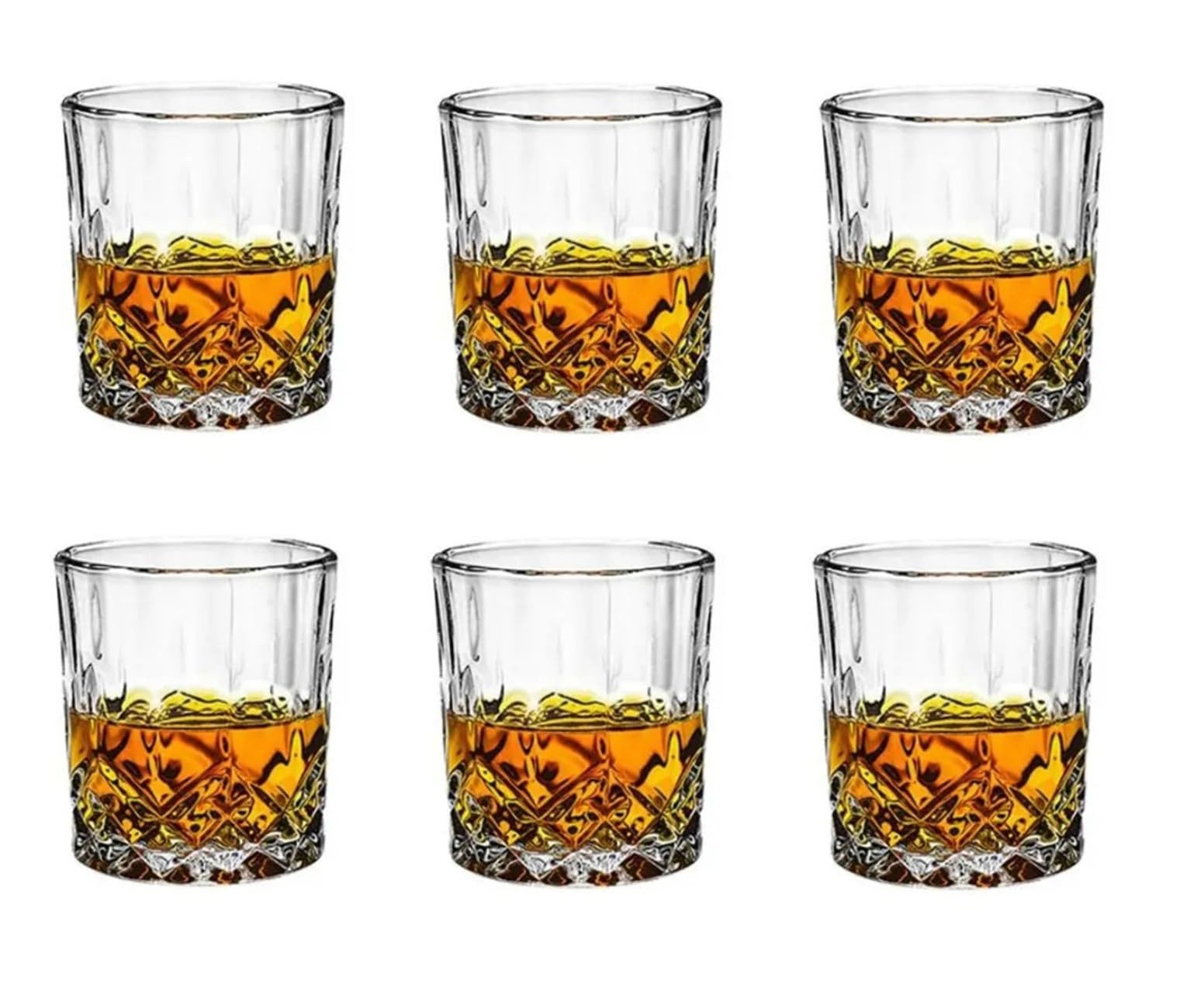 Whiskyglas Sets, anmutige Tumbler für Whisky und Rum mit Relief