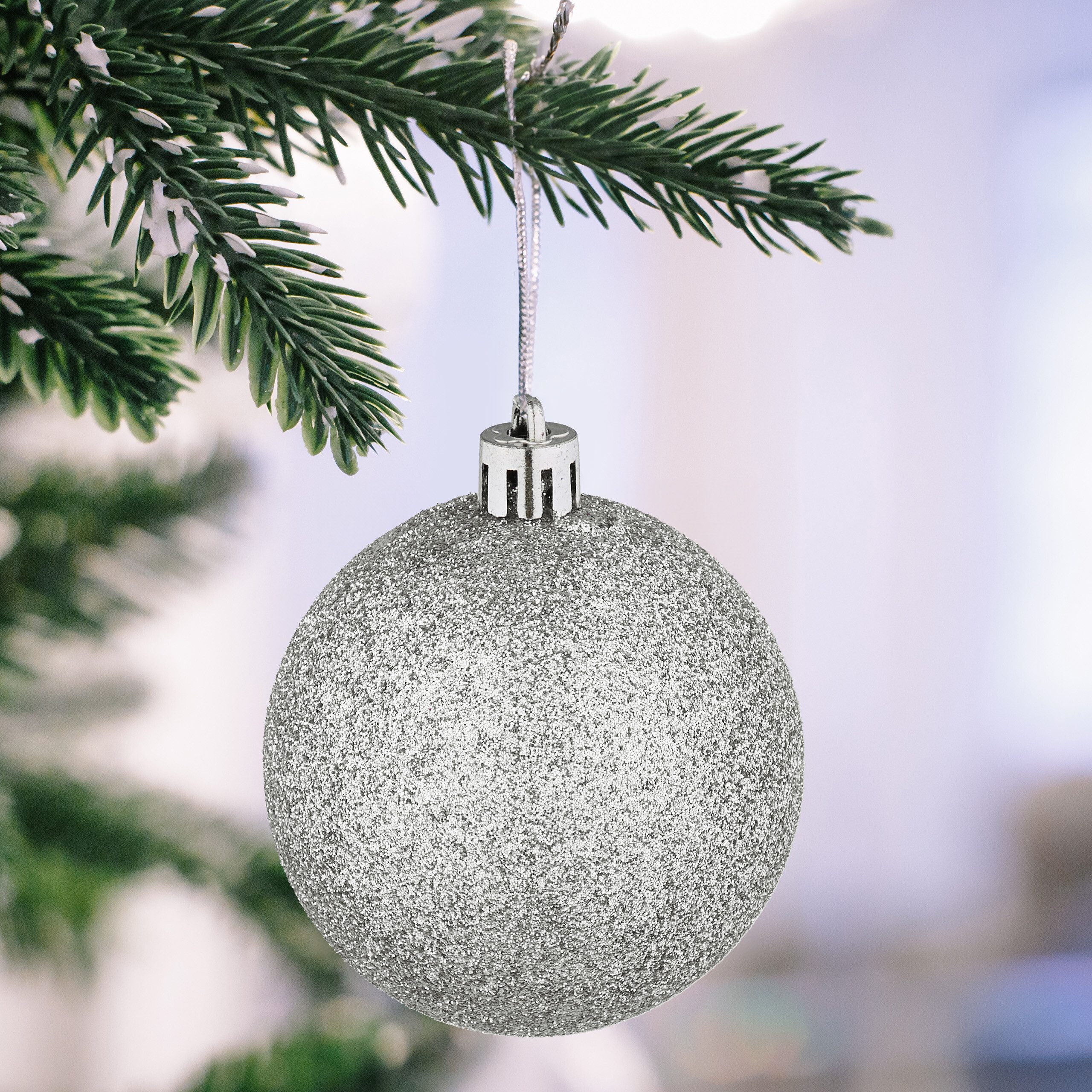 relaxdays Weihnachtsbaumkugel Weihnachtskugeln im 72er Set, silber