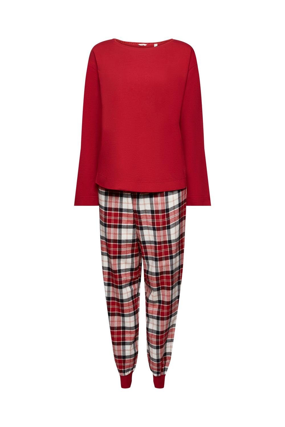 Esprit Pyjama FLANNEL CHECK WV NW SUS pj.ll.ls., RED 3