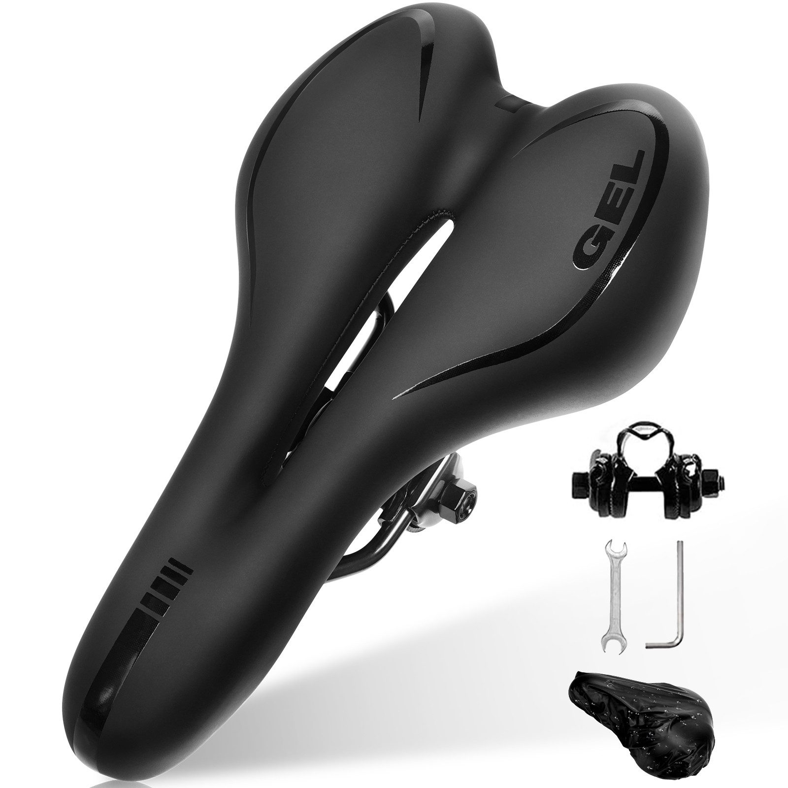 Fofile Fahrradsattel Ergonomisch Bequem – Komfort-MTB-Sattel mit Gel, Aussparung für Druckentlastung, atmungsaktiv, schmerzfreies Radfahren