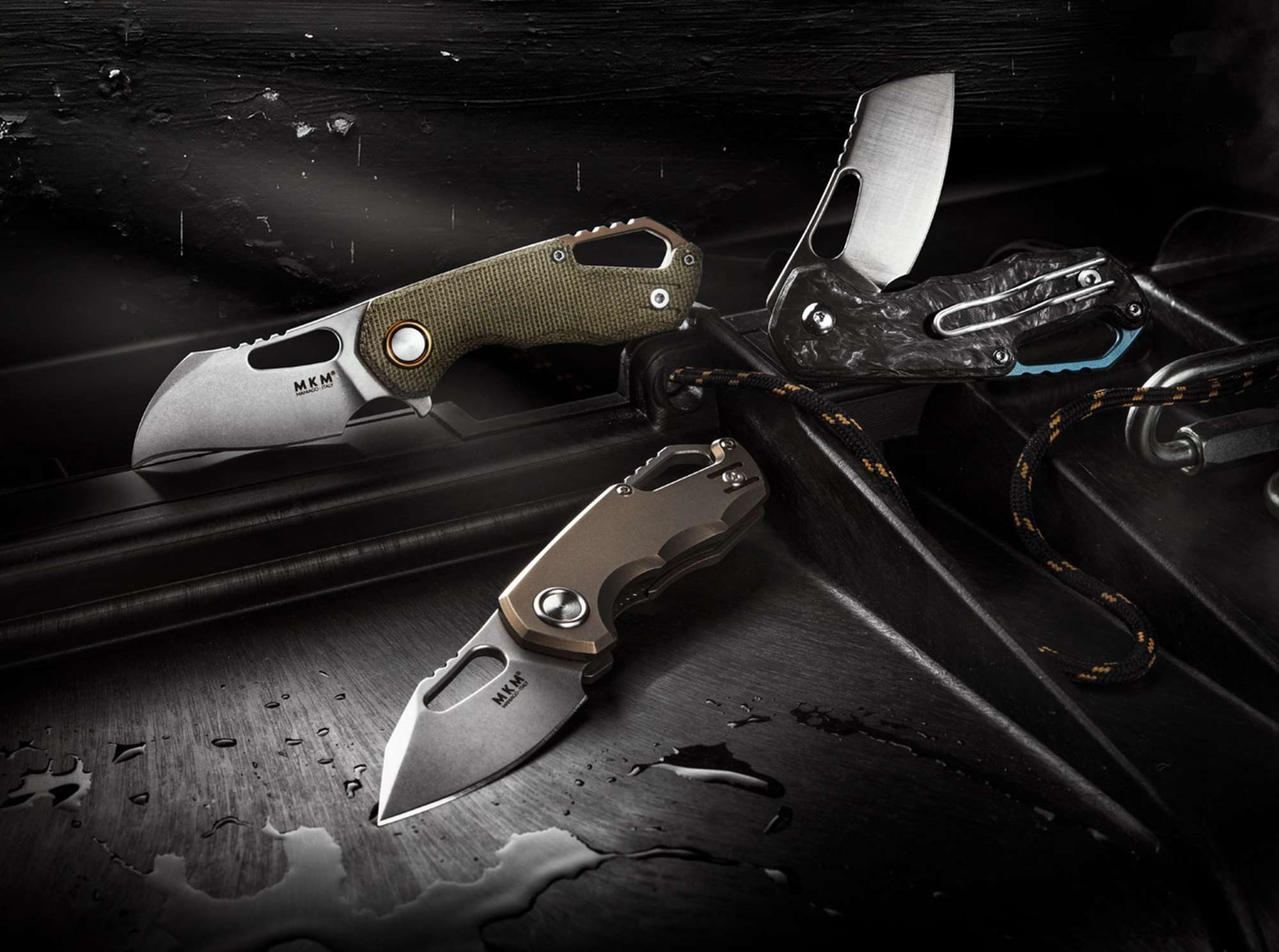 MKM Taschenmesser Taschenmesser Isonzo M390 Hawkbill Titanium Bronze