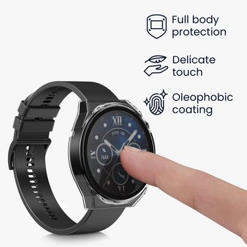 kwmobile Smartwatch-Hülle 2x Hülle für Huawei Watch GT3 Pro (46mm), Fullbody Fitnesstracker Glas Cover Case Schutzhülle Set