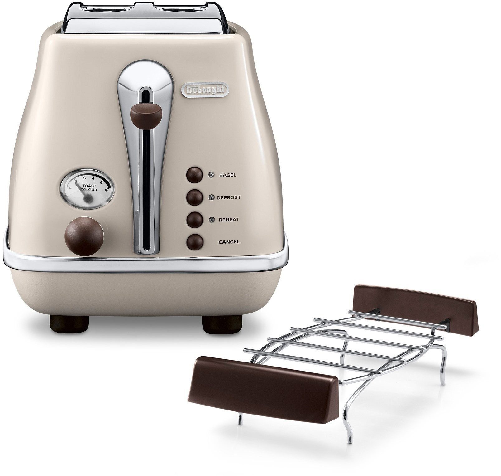 De'Longhi Toaster Incona Vintage »CTOV 2103.BG«, 2 kurze Schlitze, 900 W, im Retro Look, cremefarben