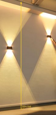 Arnusa LED Außen-Wandleuchte Solar Wandleuchte Wandlampe Solarleuchte Up-Down helle Außenleuchte, Dämmerungsschalter, LED fest integriert, warmweiß, starker Akku mit großen Panel