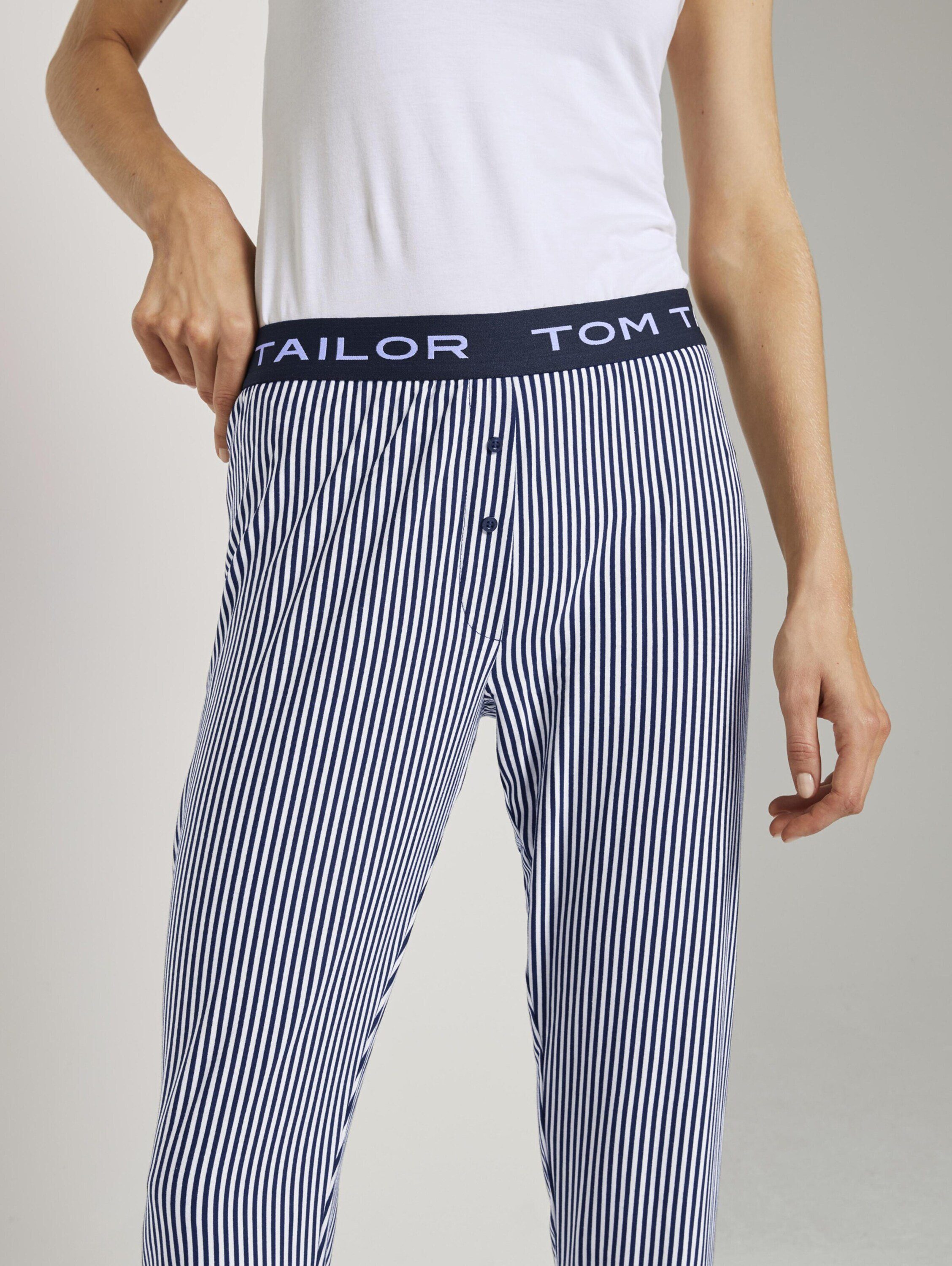 TAILOR Pyjamahose Details Plain/ohne TOM (1-tlg)