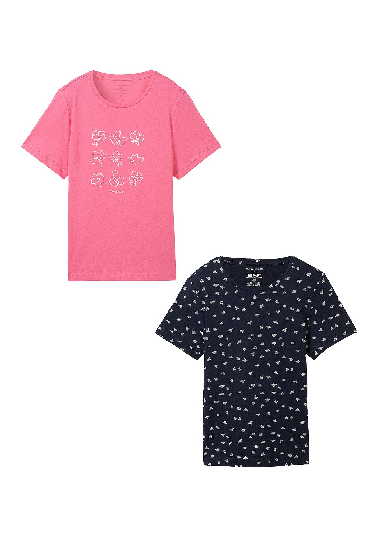 TOM TAILOR T-Shirt 2er-Set Rundhals Kurzarm günstig online kaufen