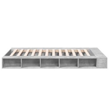 vidaXL Bett Bettgestell Betongrau 120x190 cm Holzwerkstoff