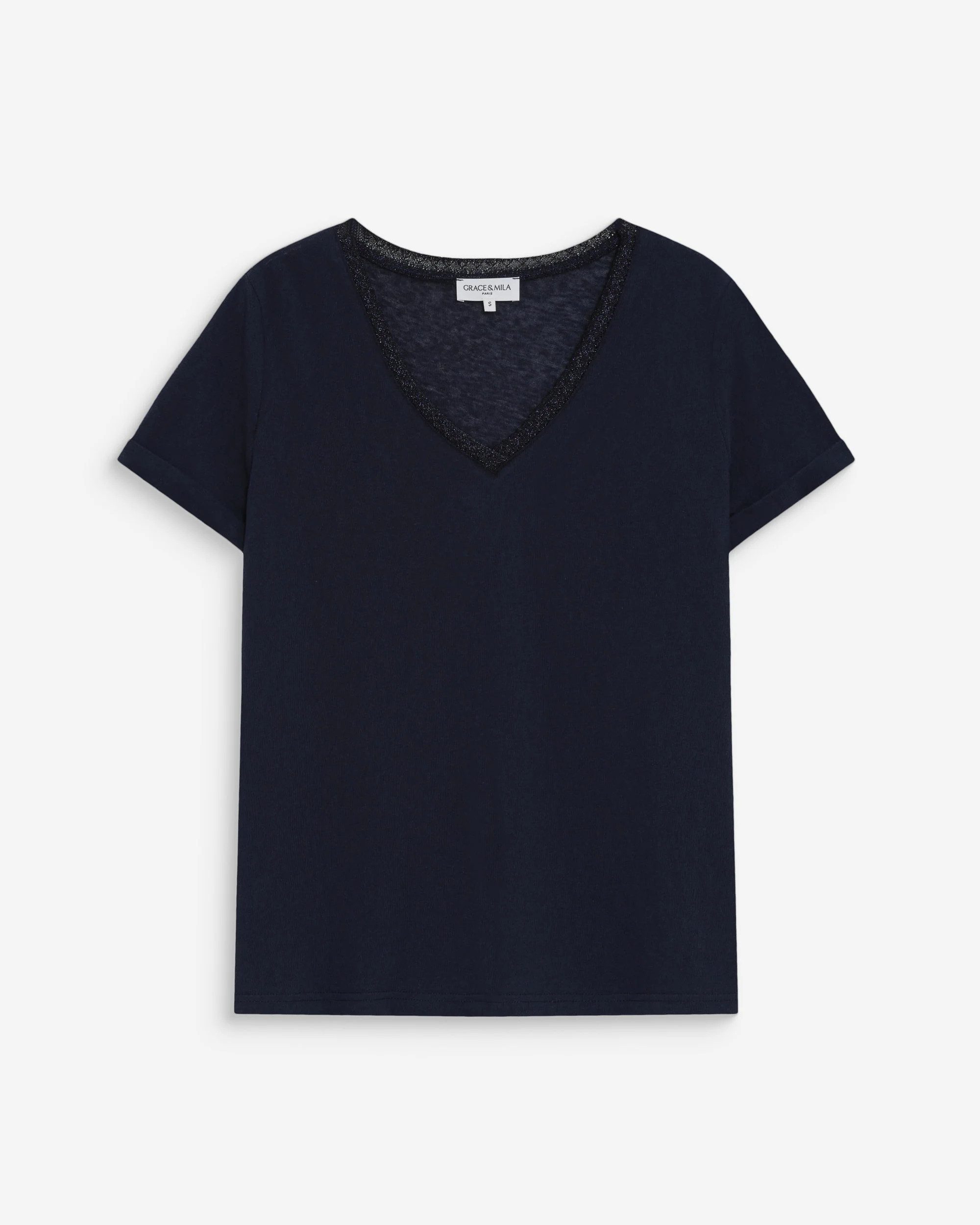 Kurzarmshirt VASCO - Damenshirt kurzarm - Basic T-Shirt Damen - V-Neck Shirt