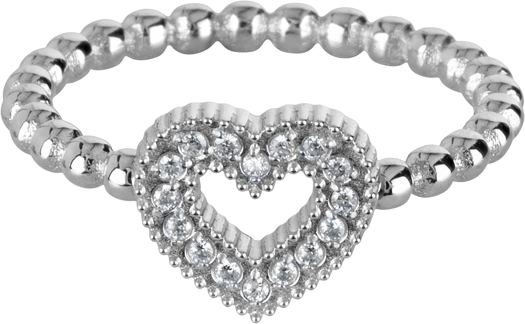 Jacques Lemans Fingerring Herz, mit Zirkonia (synth)