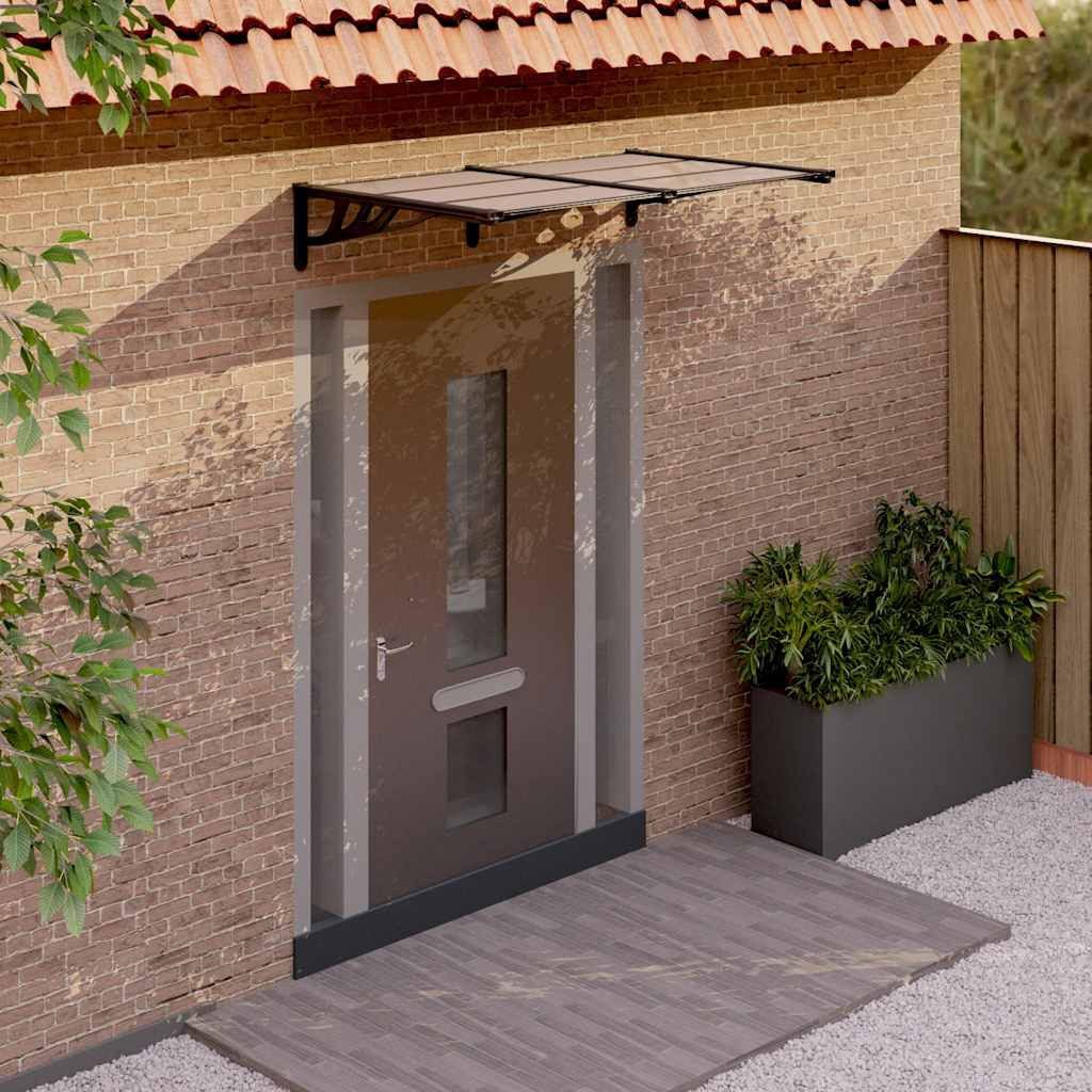 vidaXL Markise Türvordach Schwarz 152,5x90 cm Polycarbonat (1-St)
