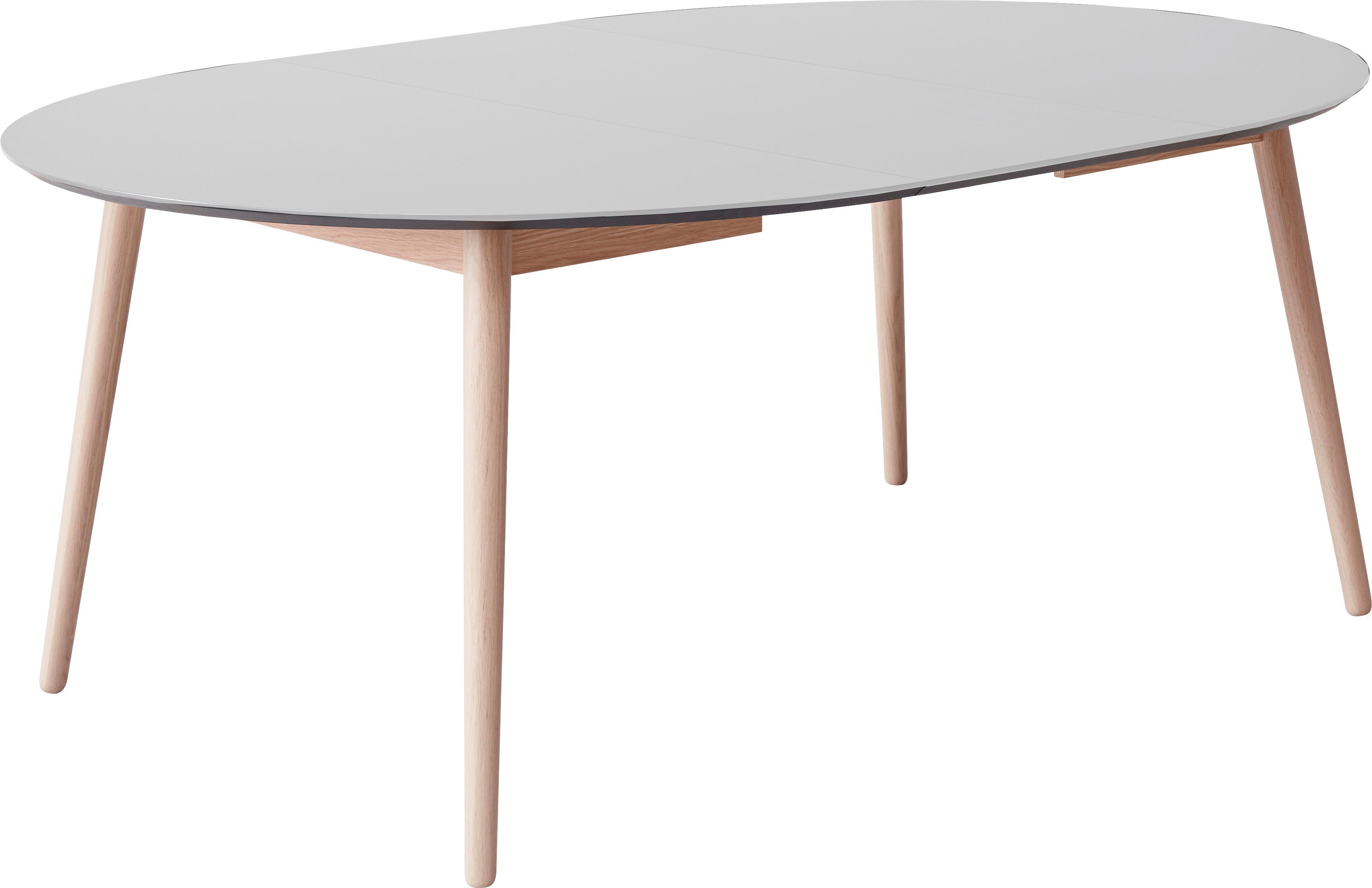 Meza Hammel cm, Hammel, Furniture Massivholzgestell Ø135(231) Weiß aus Esstisch Tischplatte MDF/Laminat, by runde